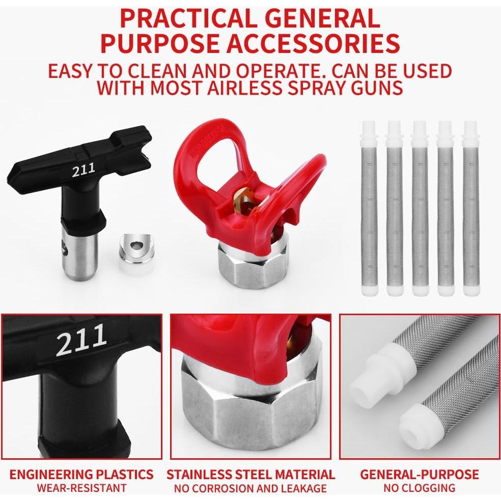 Pistola de pintura sin aire Cada familia 3600 PSI 5 boquillas