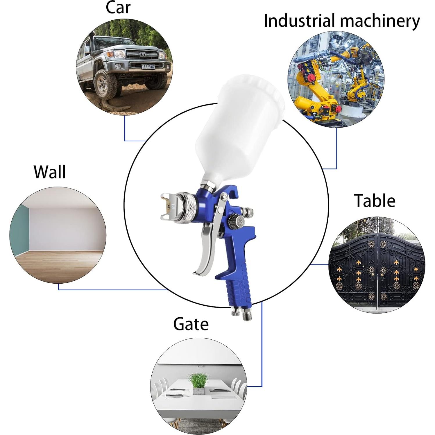 Pistola de Pulverización HVLP PNTGREEN 600CC 1.4mm Profesional