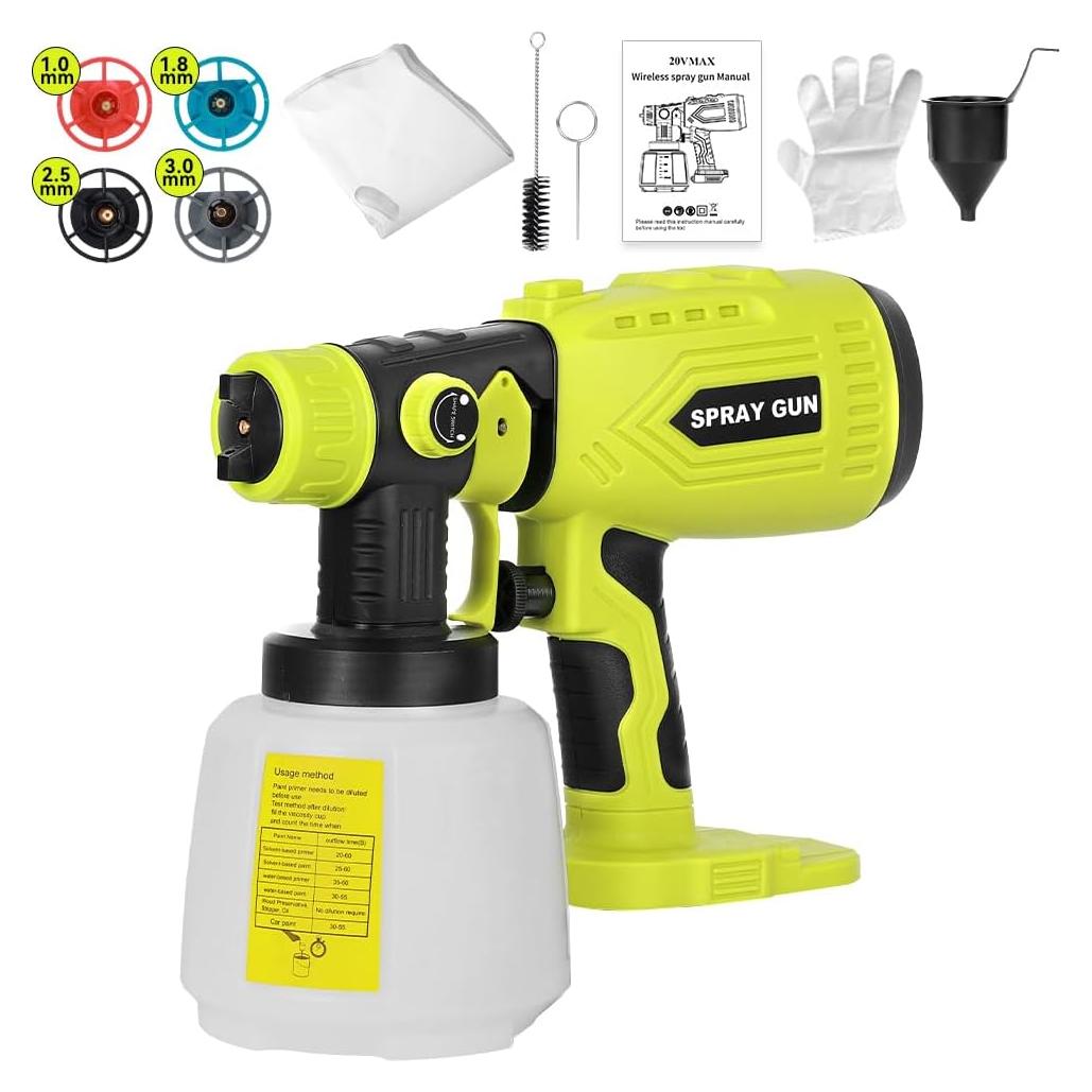 Pulverizador de Pintura Wexibryndl 200W para Batería Ryobi 18V