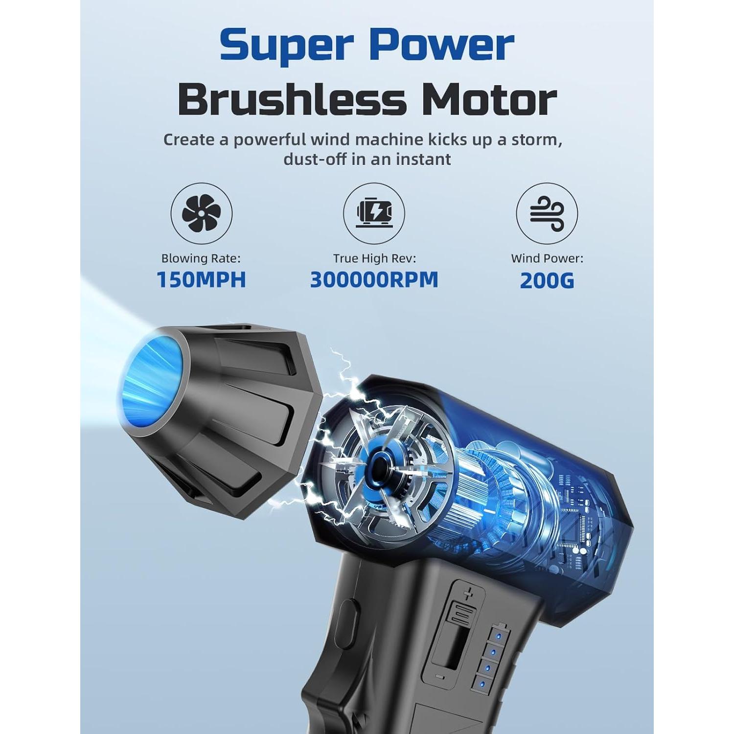 Soplador de Aire Comprimido Elecshion 300000 RPM Recargable