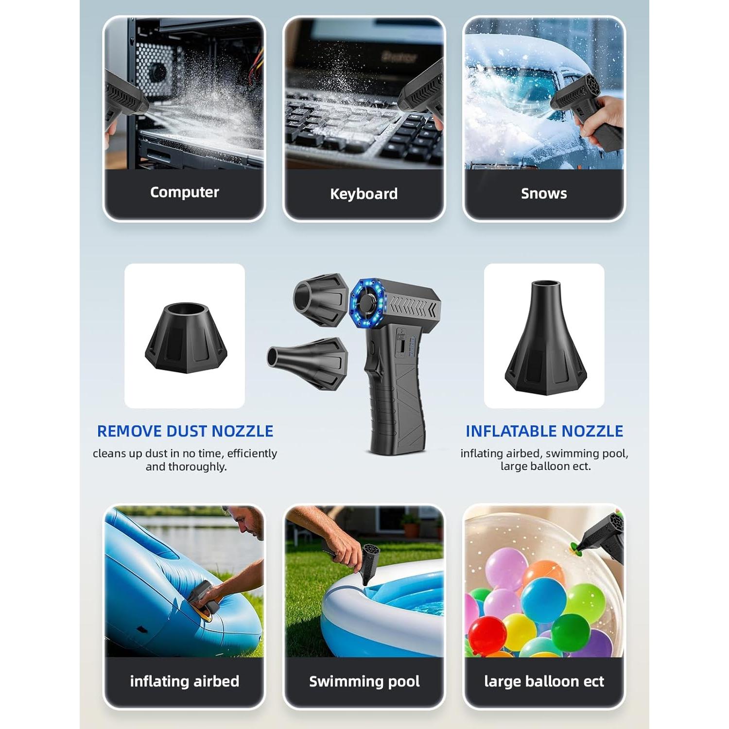 Soplador de Aire Comprimido Elecshion 300000 RPM Recargable