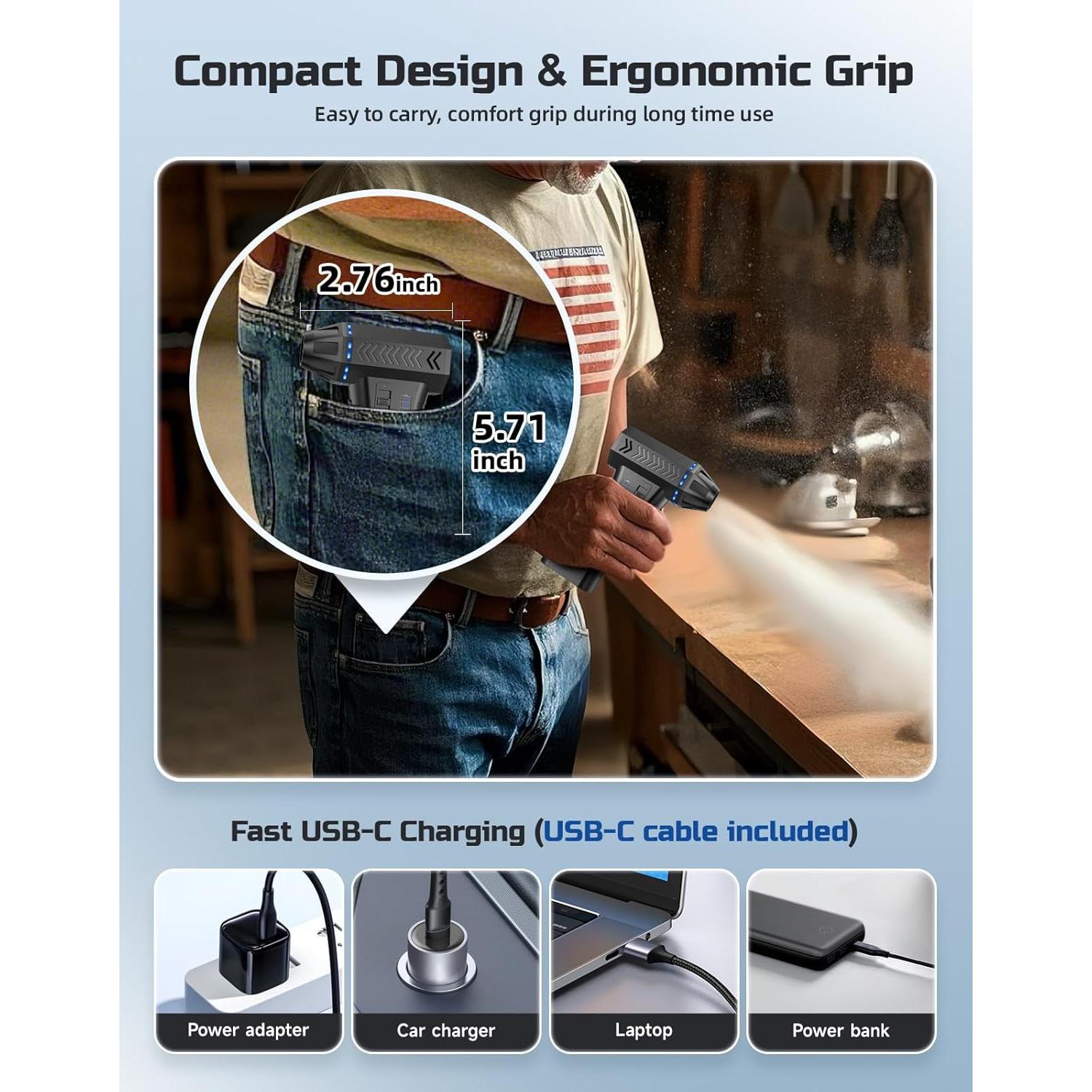 Soplador de Aire Comprimido Elecshion 300000 RPM Recargable