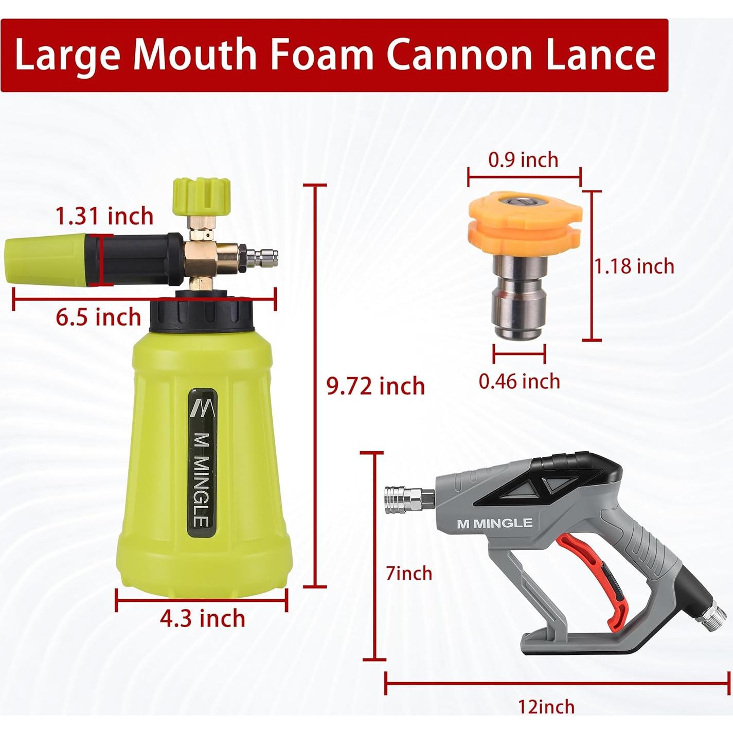 Pistola de Lavado a Presión M MINGLE PW70 4000 PSI 1.31 kg