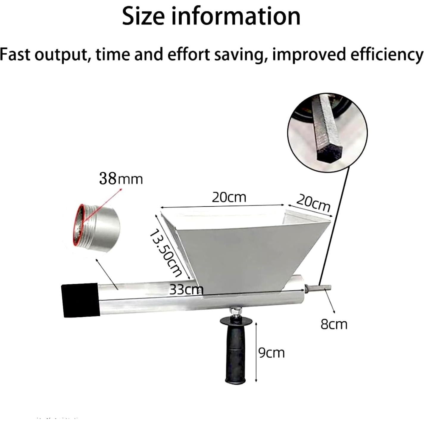 Pistola de Mortero HBCHEN Acero Inoxidable 1.32 kg con 9 Boquillas