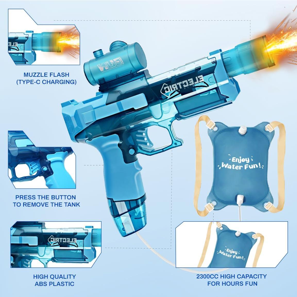 Pistola de Agua Eléctrica DUNEMEI 2300cc para Adultos y Niños