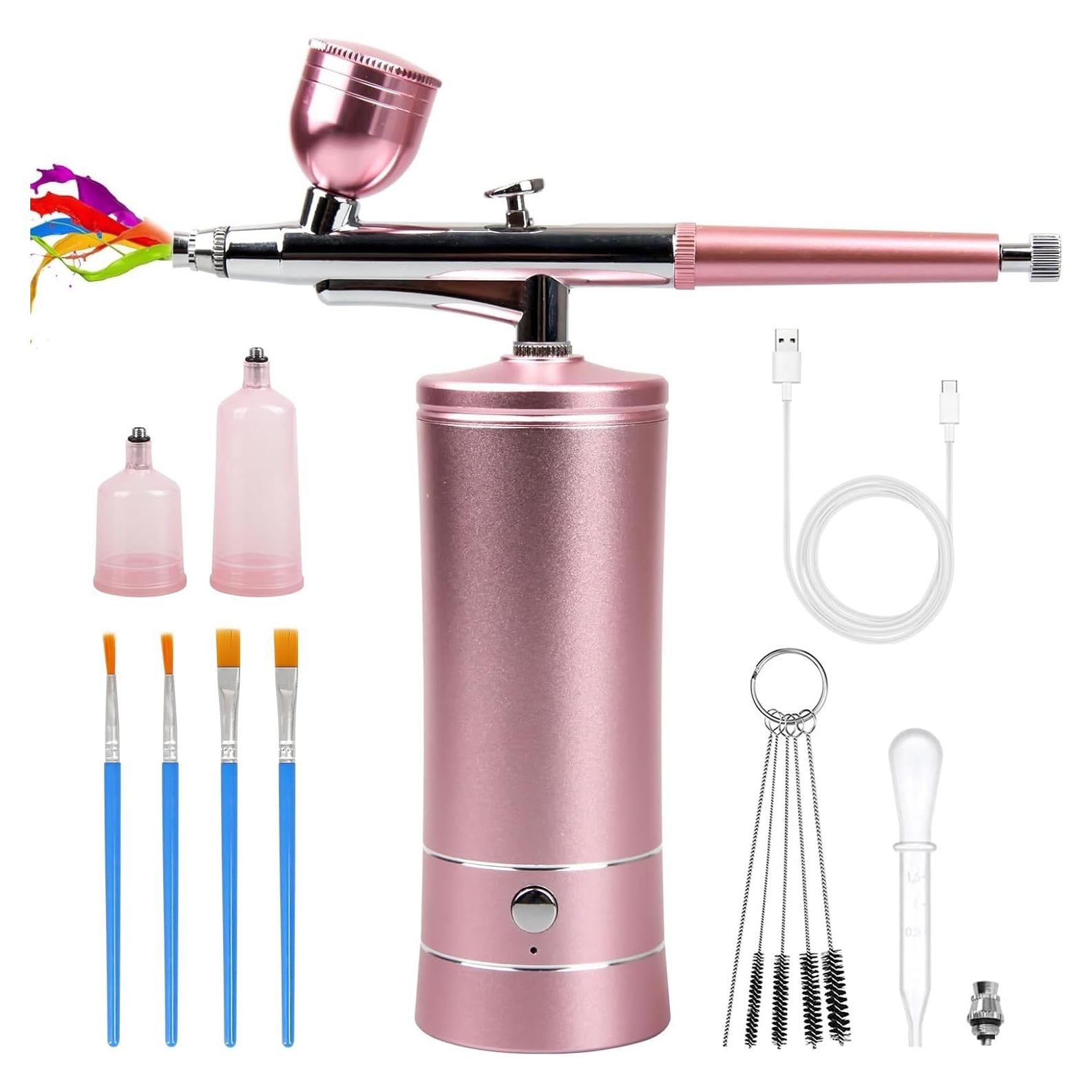 Aerógrafo Inalámbrico Rhinowisdom ZYY-02 Rosa - Portátil y Automático