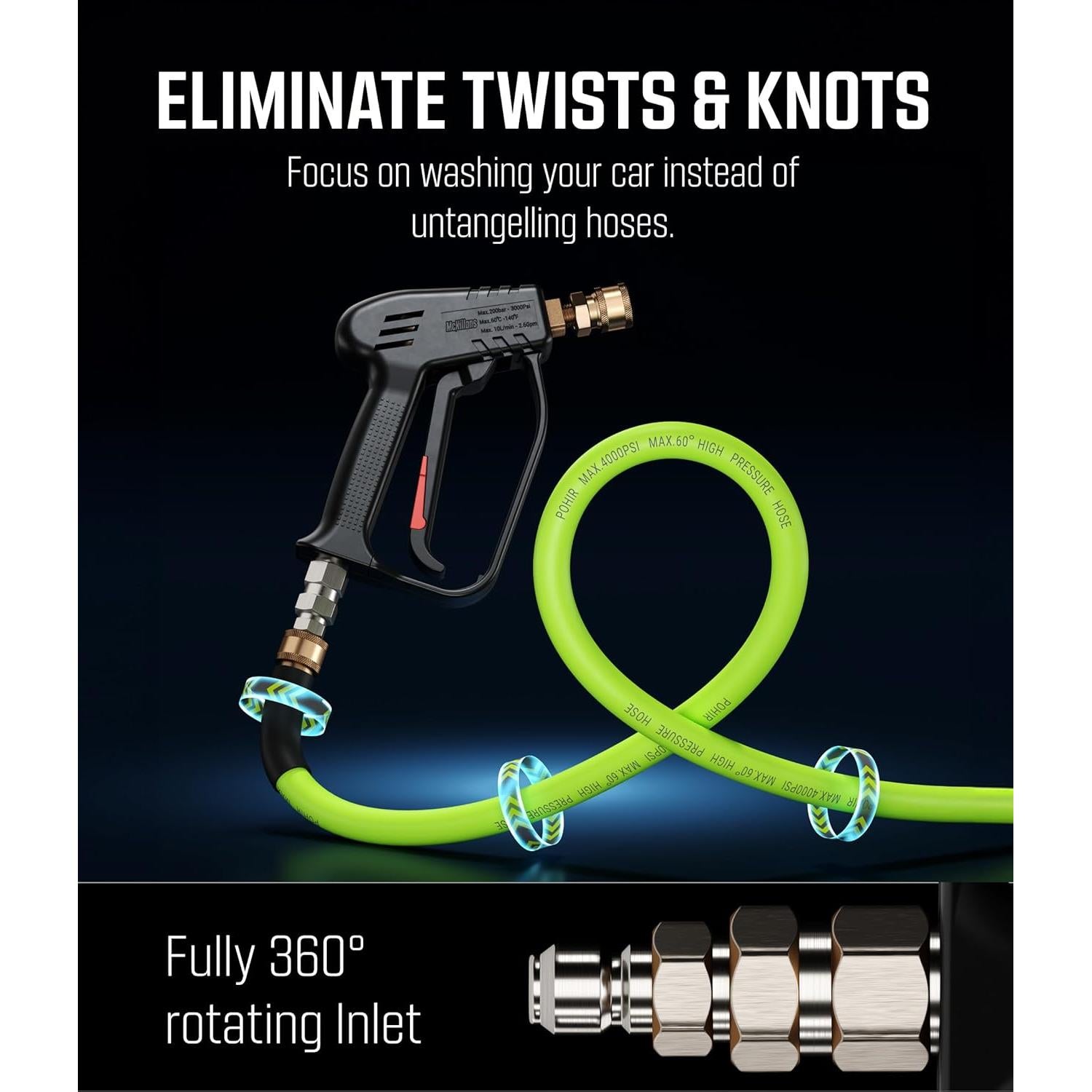 Pistola de Lavado a Presión McKillans Giratoria 3000 PSI