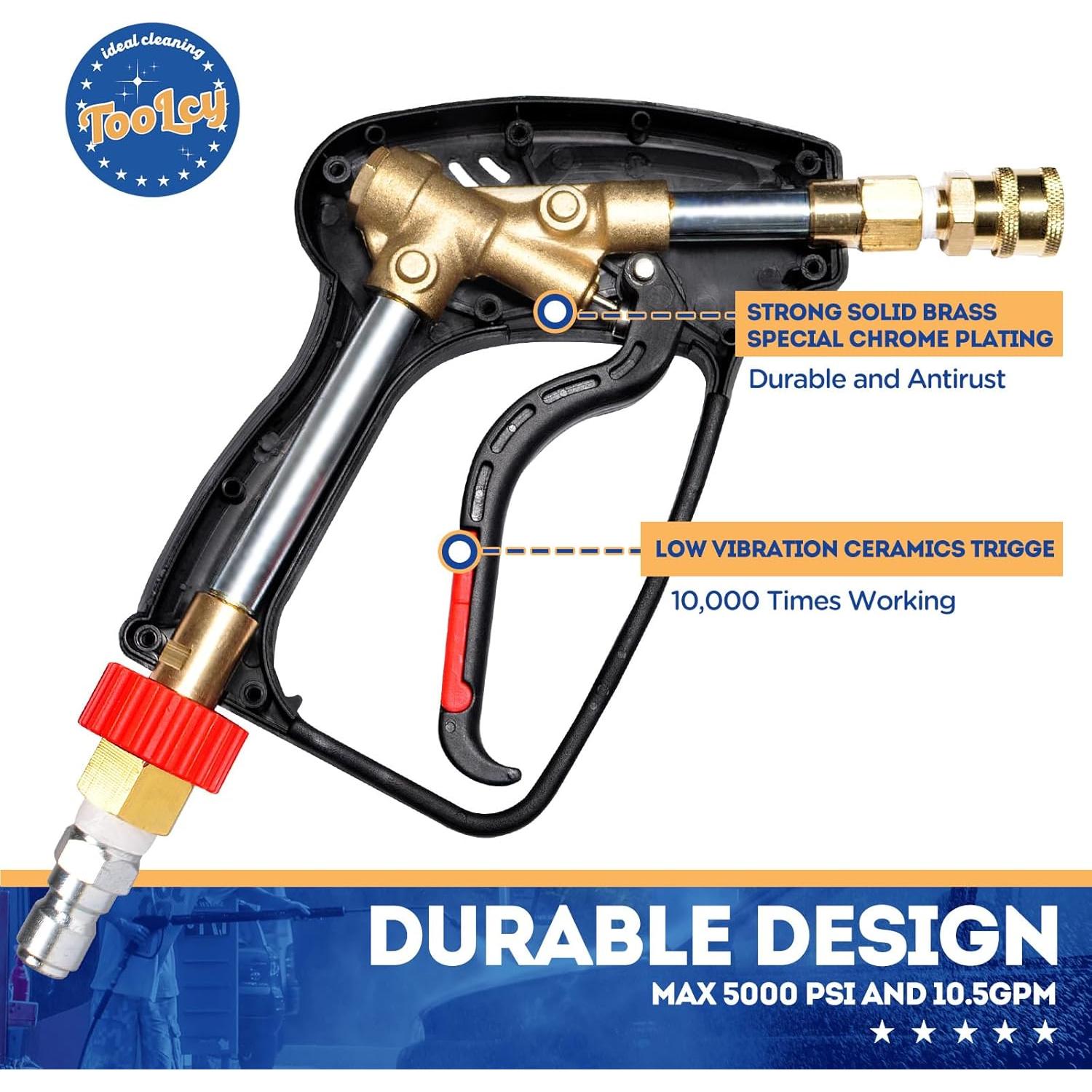 Pistola de Lavado a Presión TOOLCY Corta 5000 PSI 10.5 GPM