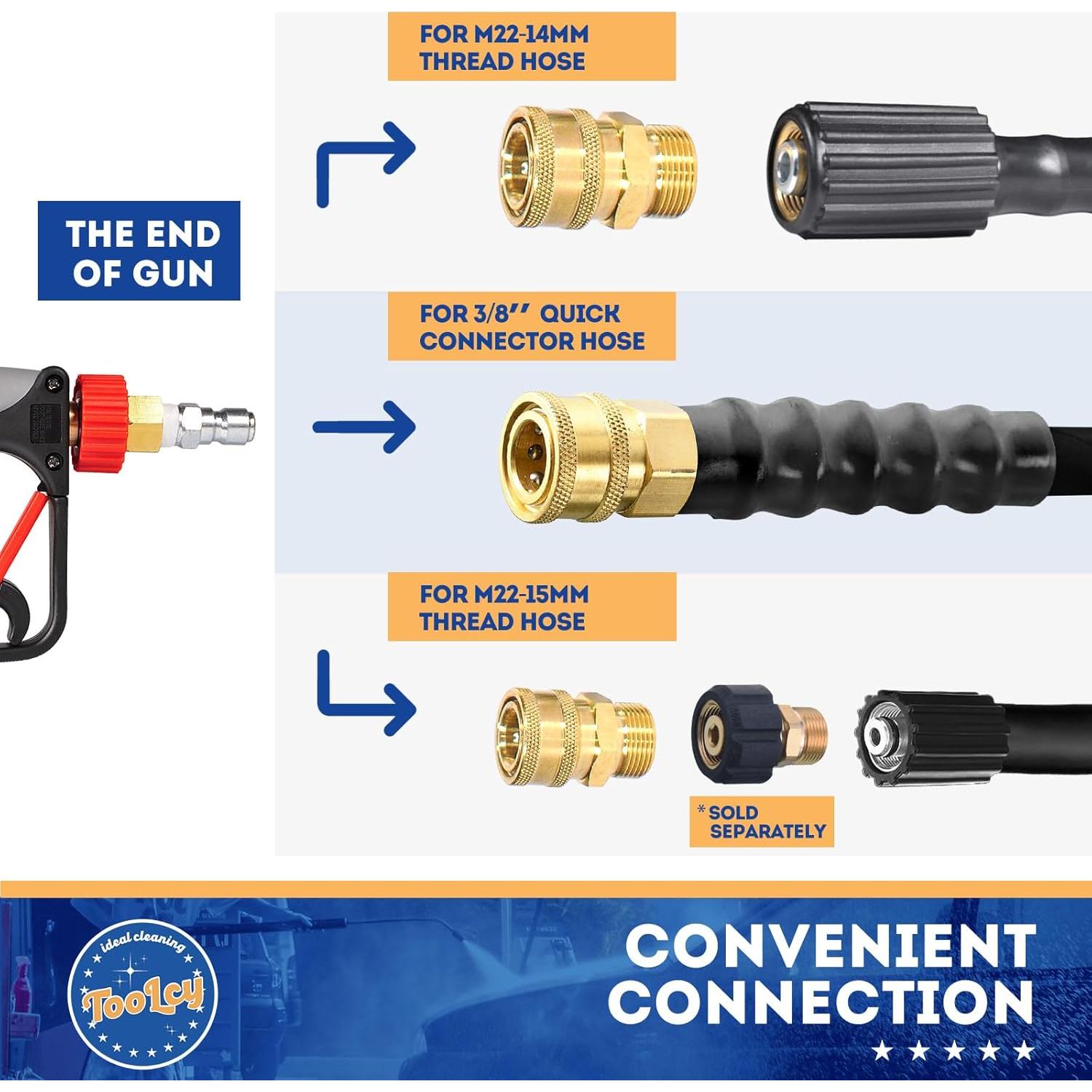 Pistola de Lavado a Presión TOOLCY Corta 5000 PSI 10.5 GPM