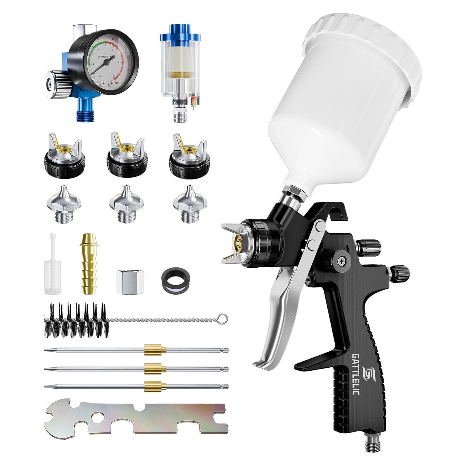 Pistola de Pulverización LVLP GATTLELIC 1.3/1.5/1.7mm 600cc