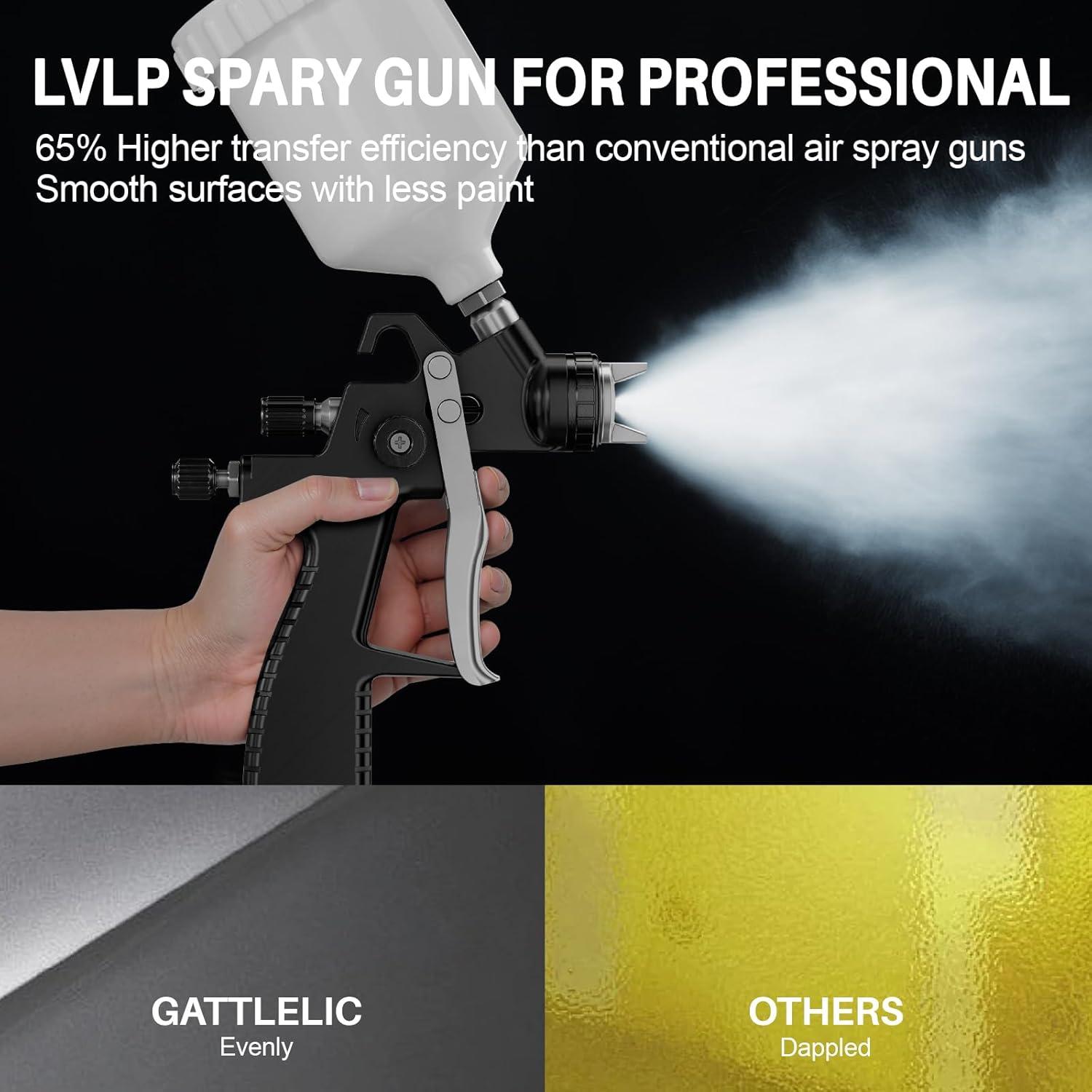 Pistola de Pulverización LVLP GATTLELIC 1.3/1.5/1.7mm 600cc