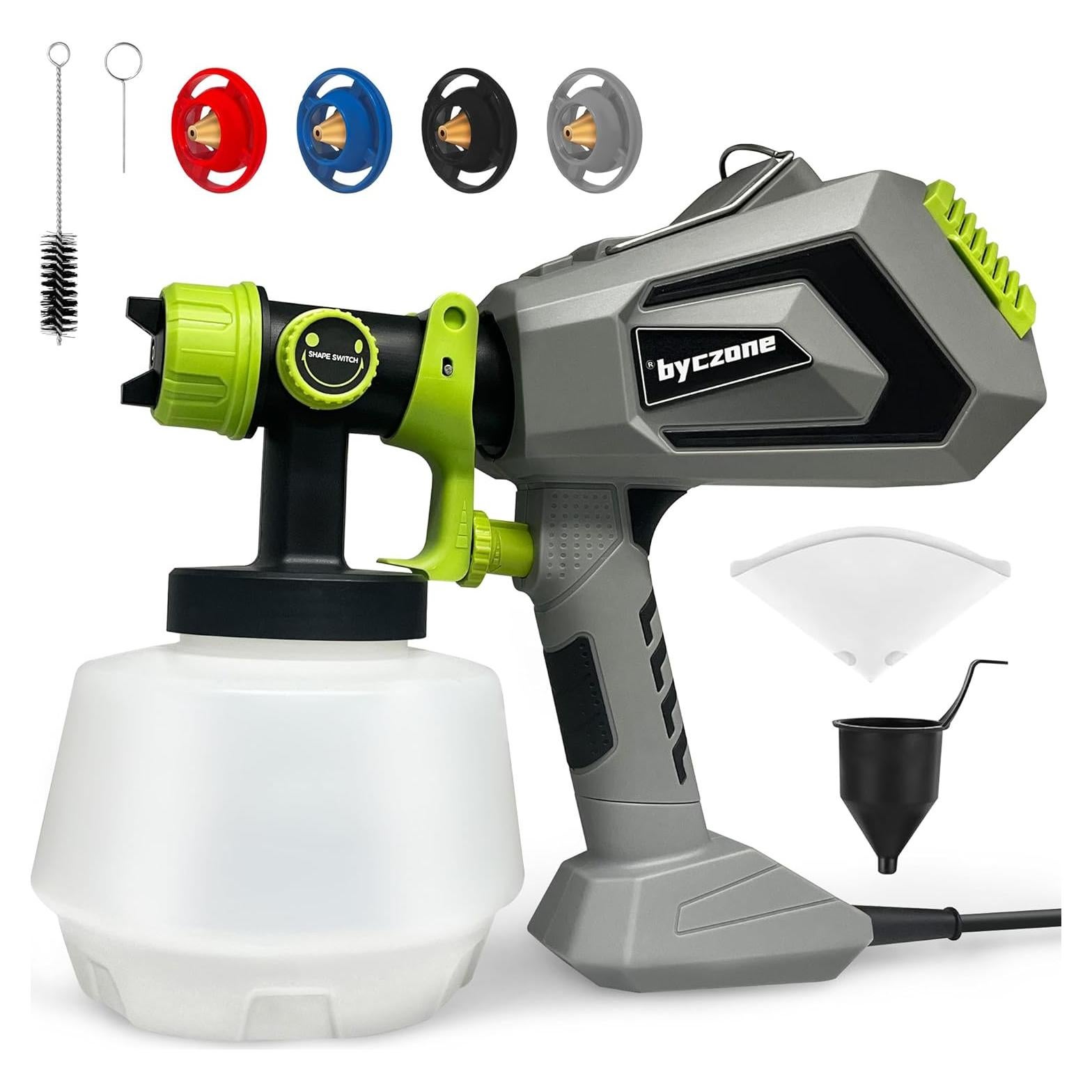 Pulverizador de pintura 700W BYCZONE con 4 boquillas y 3 patrones