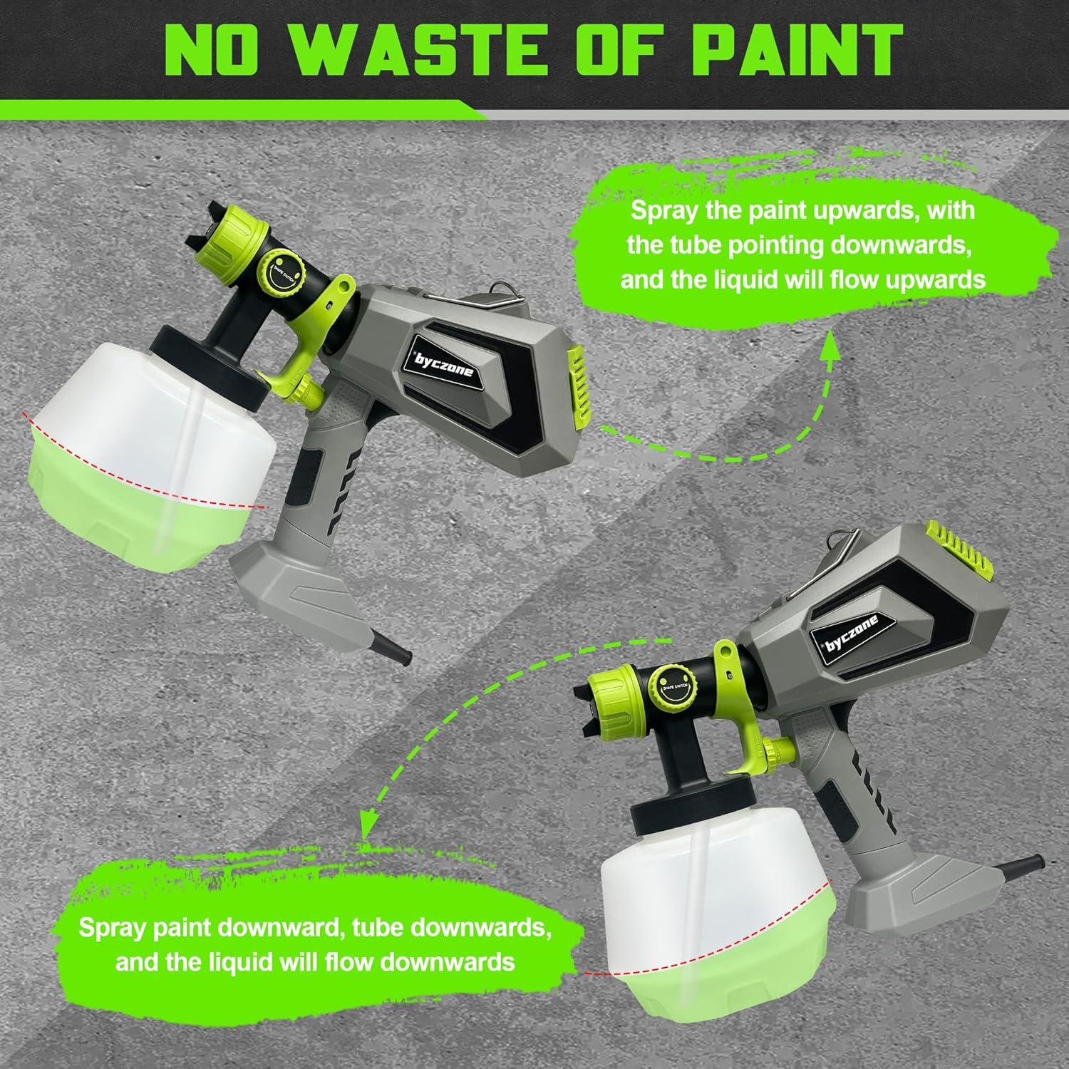 Pulverizador de pintura 700W BYCZONE con 4 boquillas y 3 patrones