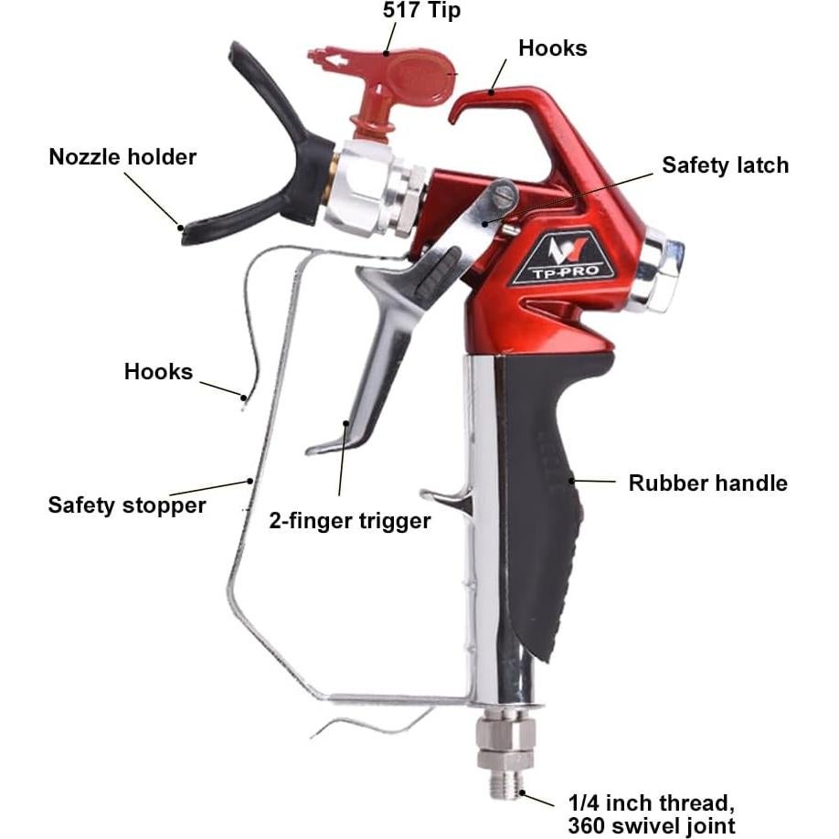 Pistola de Pulverización Sin Aire tpaitlss HD-XTT01 4000 PSI