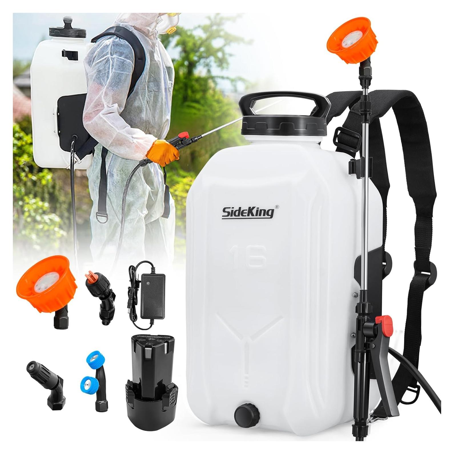 Pulverizador de Mochila Eléctrico SideKing 4 Galones 12V