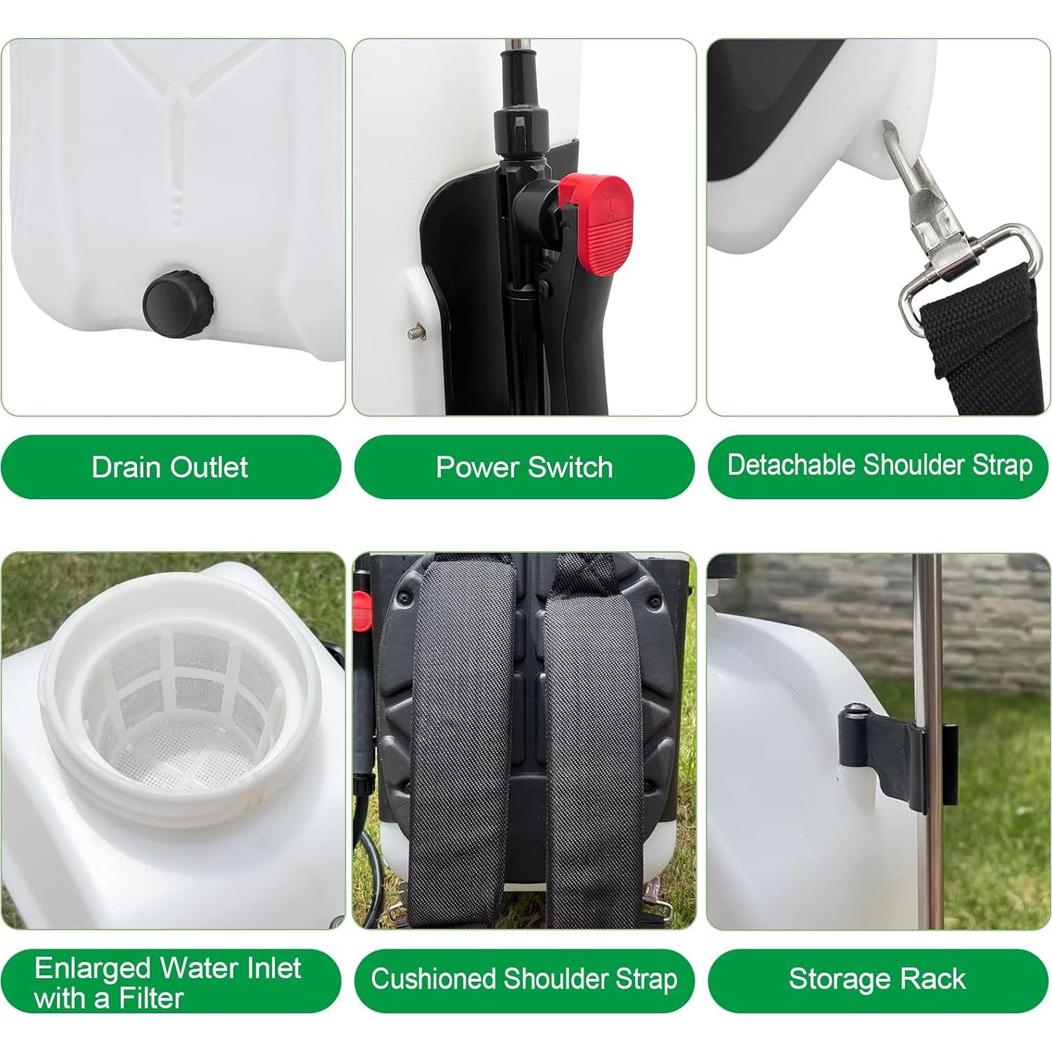 Pulverizador de Mochila Eléctrico SideKing 4 Galones 12V