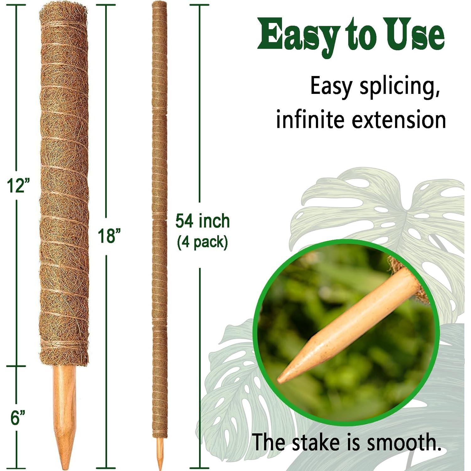 Paquete de 4 postes de musgo CHIAFFI 45.72 cm para plantas trepadoras