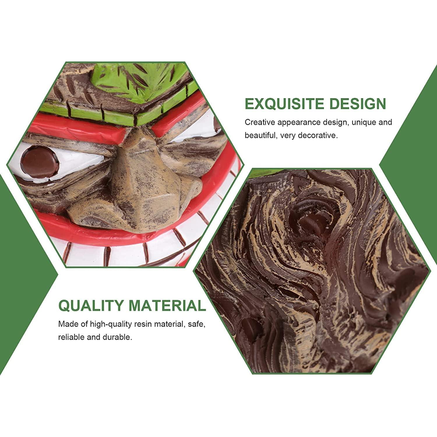 Maceta Tiki Picvelno de Resina para Suculentas 10.4 cm