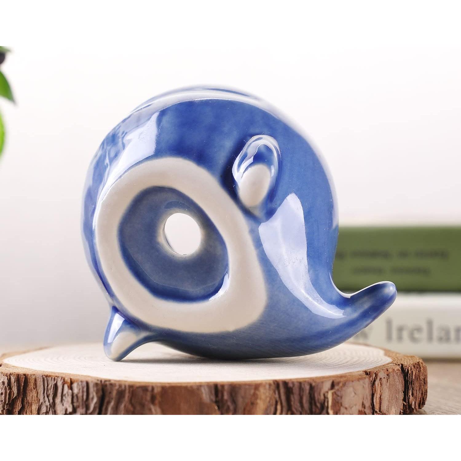 Maceta de Cerámica VanEnjoy Ballena Azul 11 cm para Suculentas