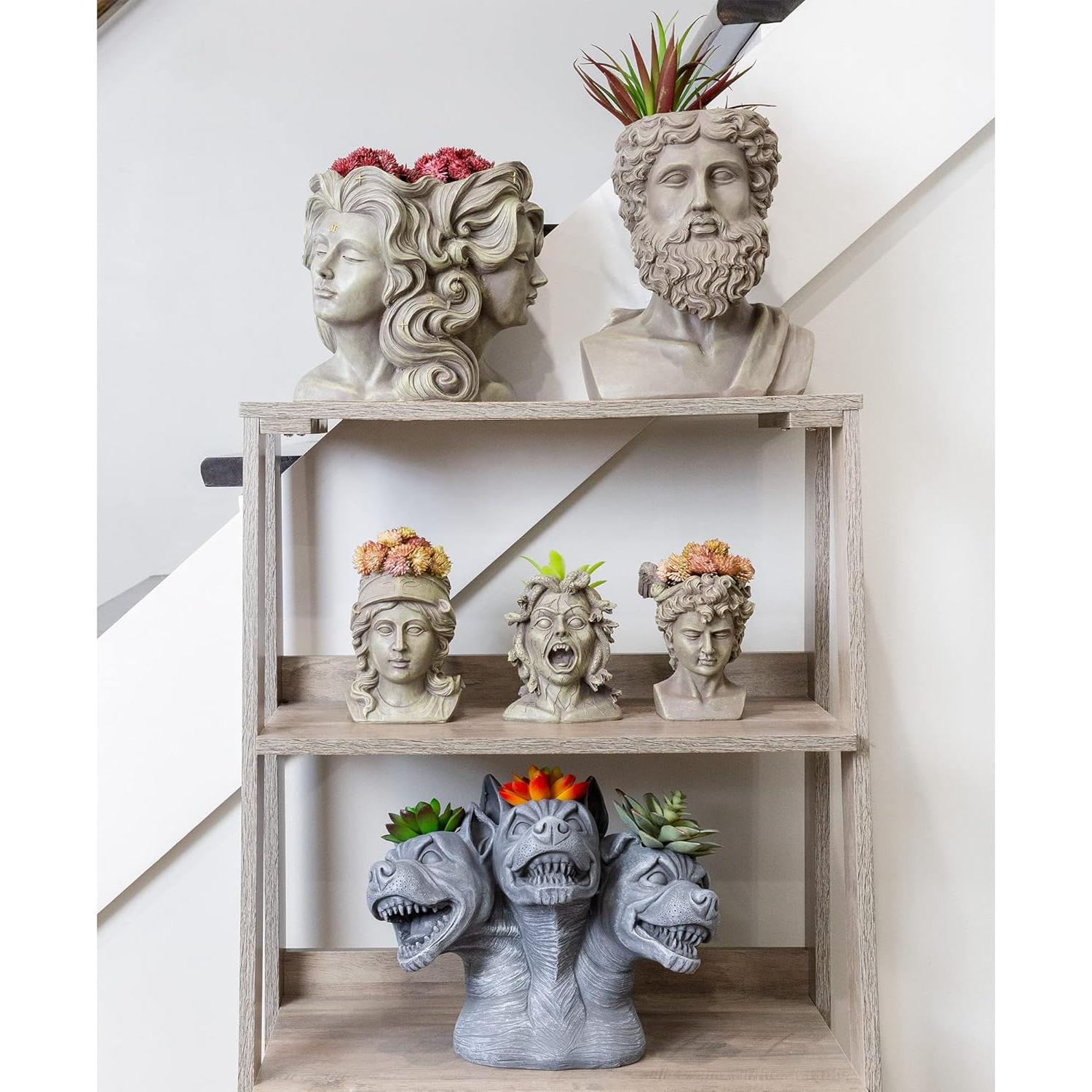 Maceta Decorativa Zeus Esterno Mini 12.4 cm Resina Gris