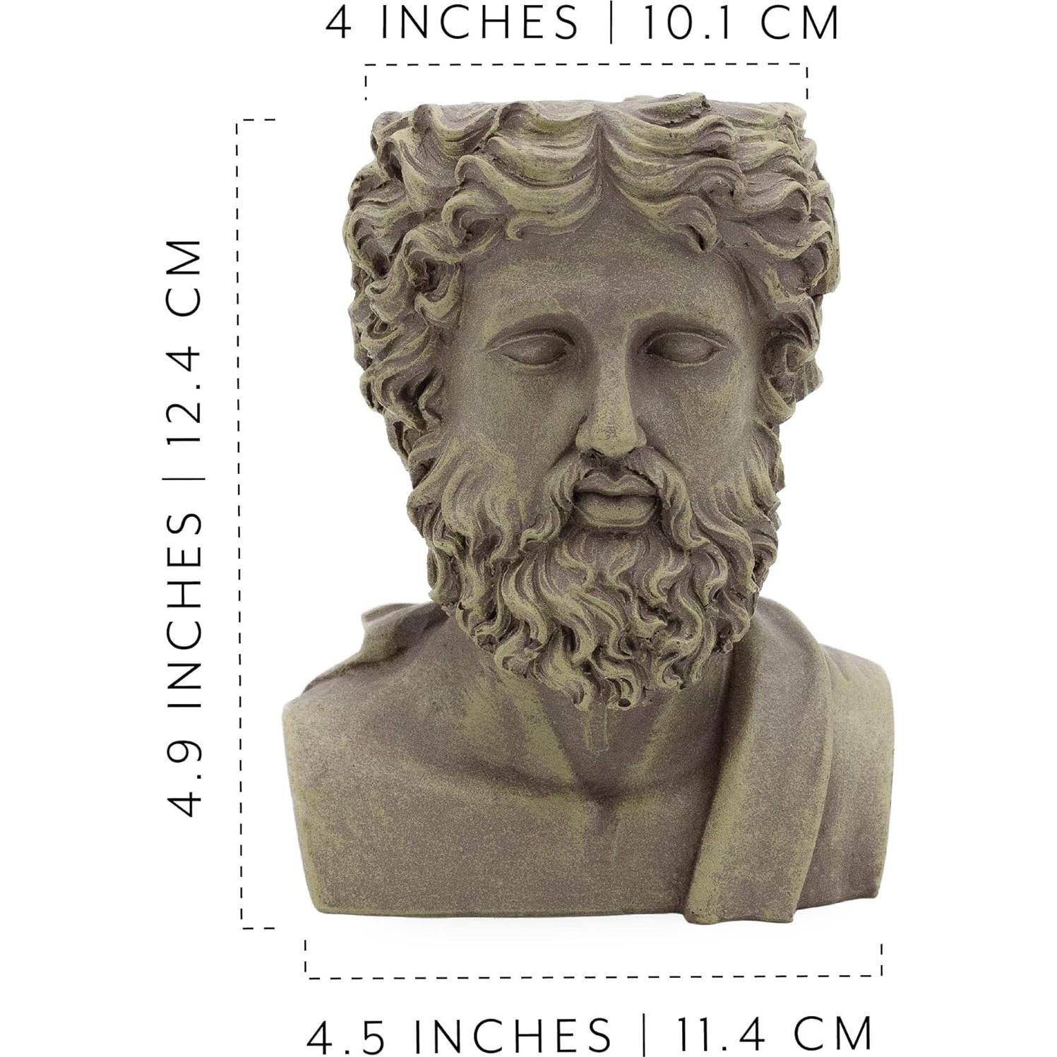 Maceta Decorativa Zeus Esterno Mini 12.4 cm Resina Gris