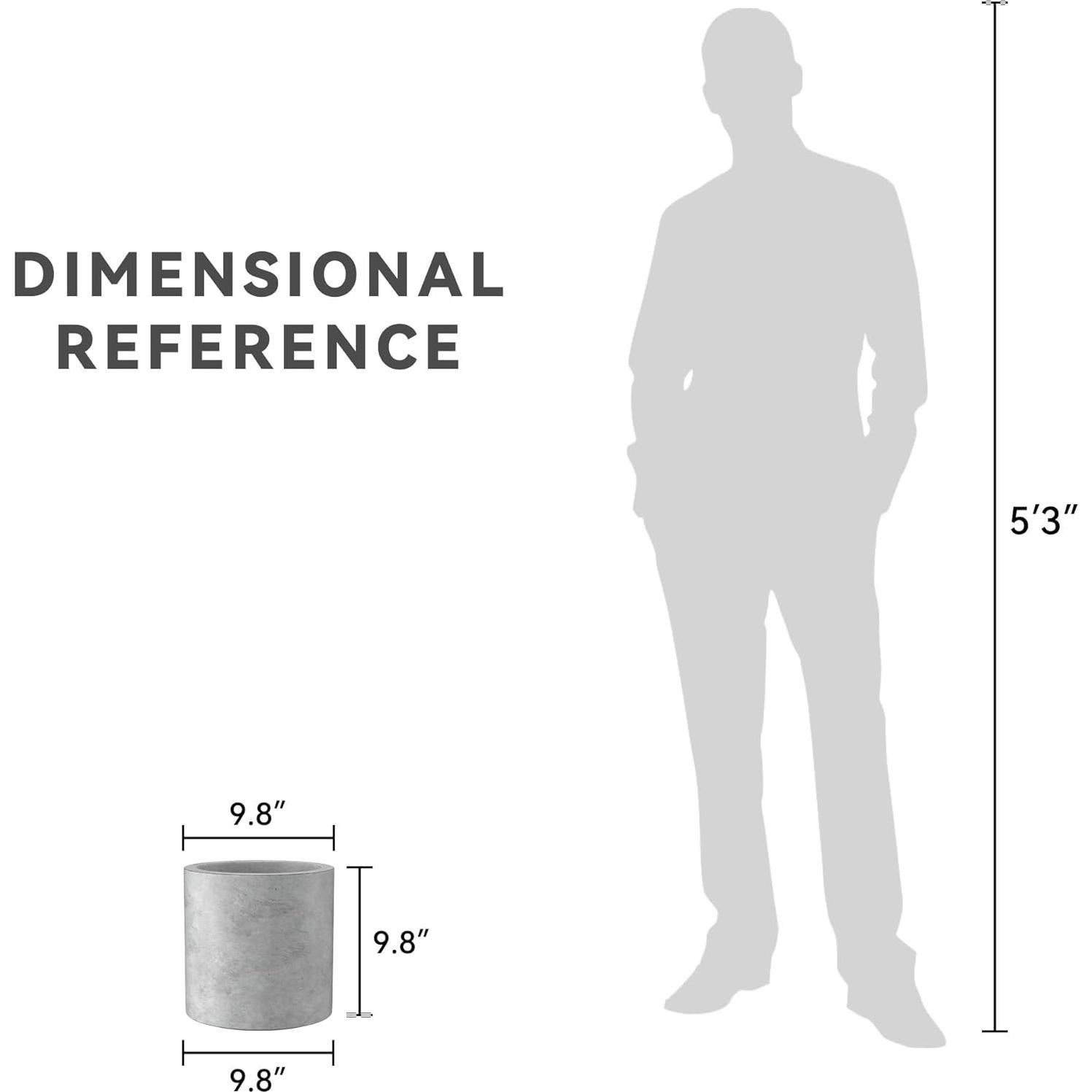 Maceta Redonda Kante 25 cm Concreto Natural Moderna con Drenaje