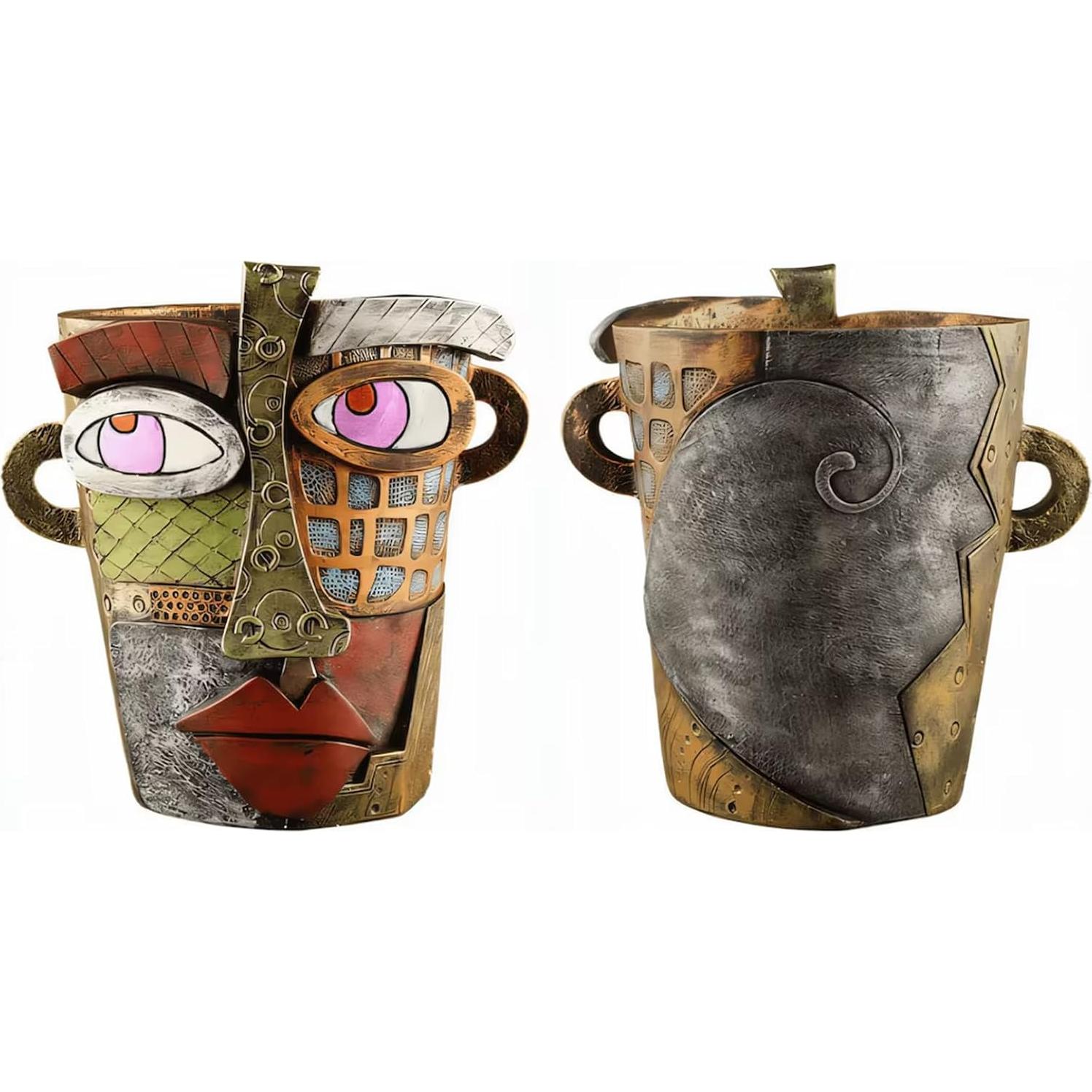 Maceta de Flores Abstracta TOZLU 17.78cm Resina Colorida