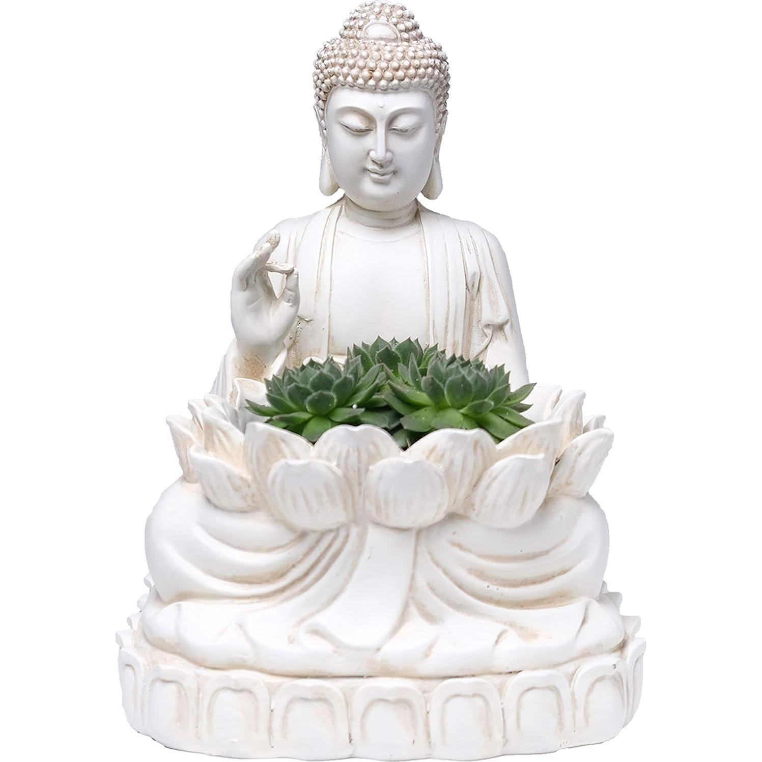 Maceta Zen Buda Bella Haus 24.1 cm Poliresina Decorativa