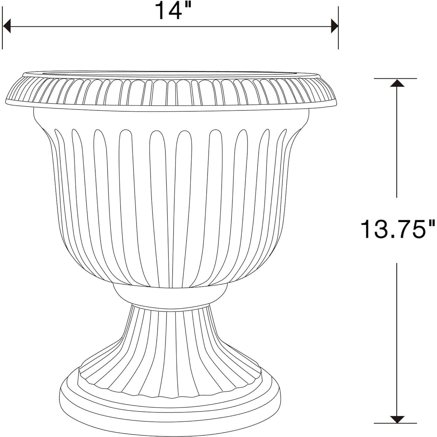 Maceta Urn Exterior 14" Southern Patio - 2 Paquete Piedra