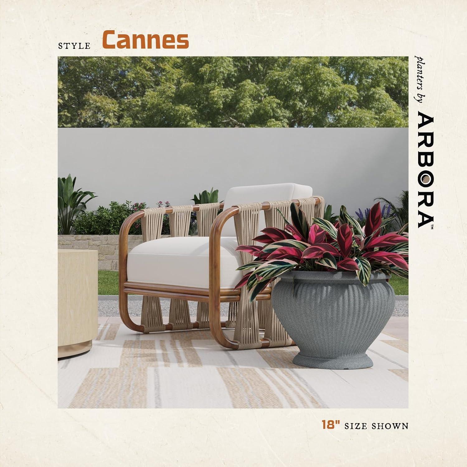 Maceta Arbora 45.72cm Urna Cannes Poliresina Gris Concreto