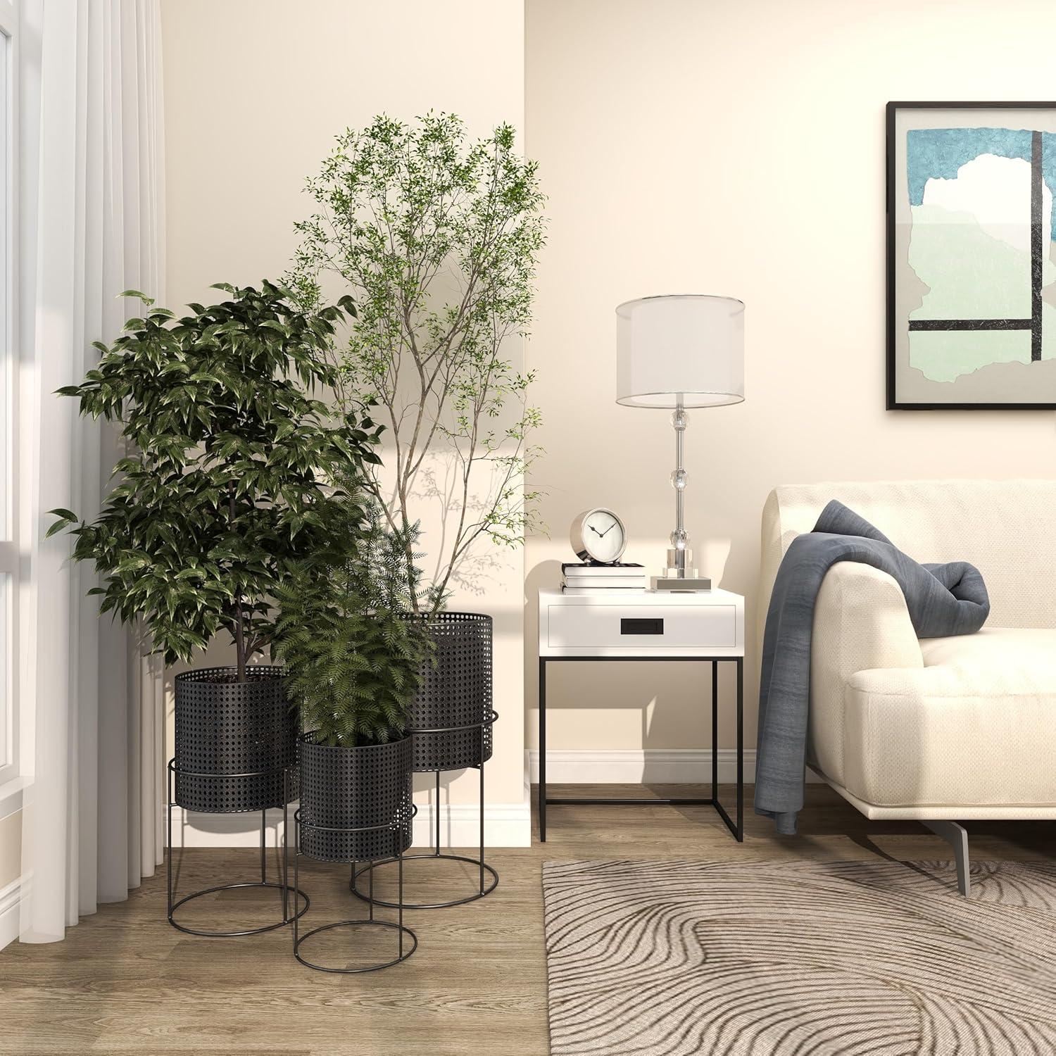 Juego de 3 Macetas Metálicas CosmoLiving 58.42cm Negro