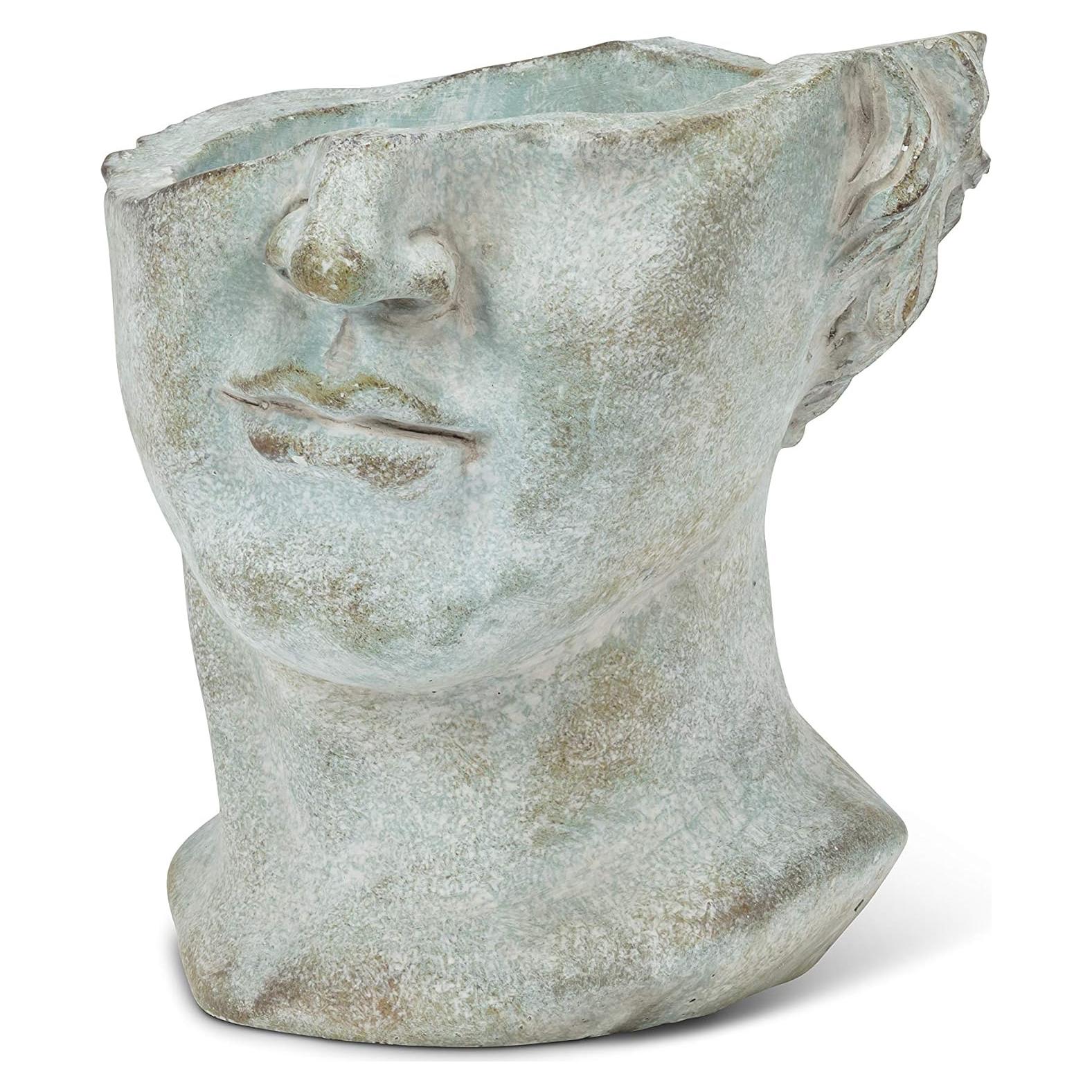 Maceta de Cara Masculina a Medias Colección Abbott 18 cm Gris