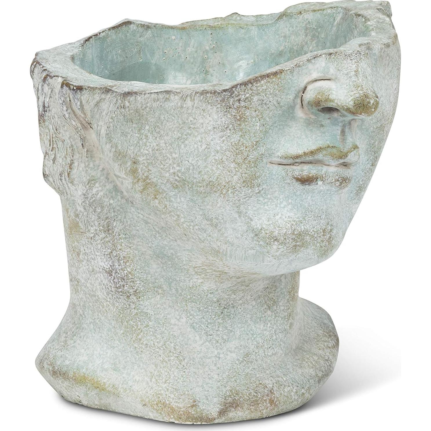 Maceta de Cara Masculina a Medias Colección Abbott 18 cm Gris