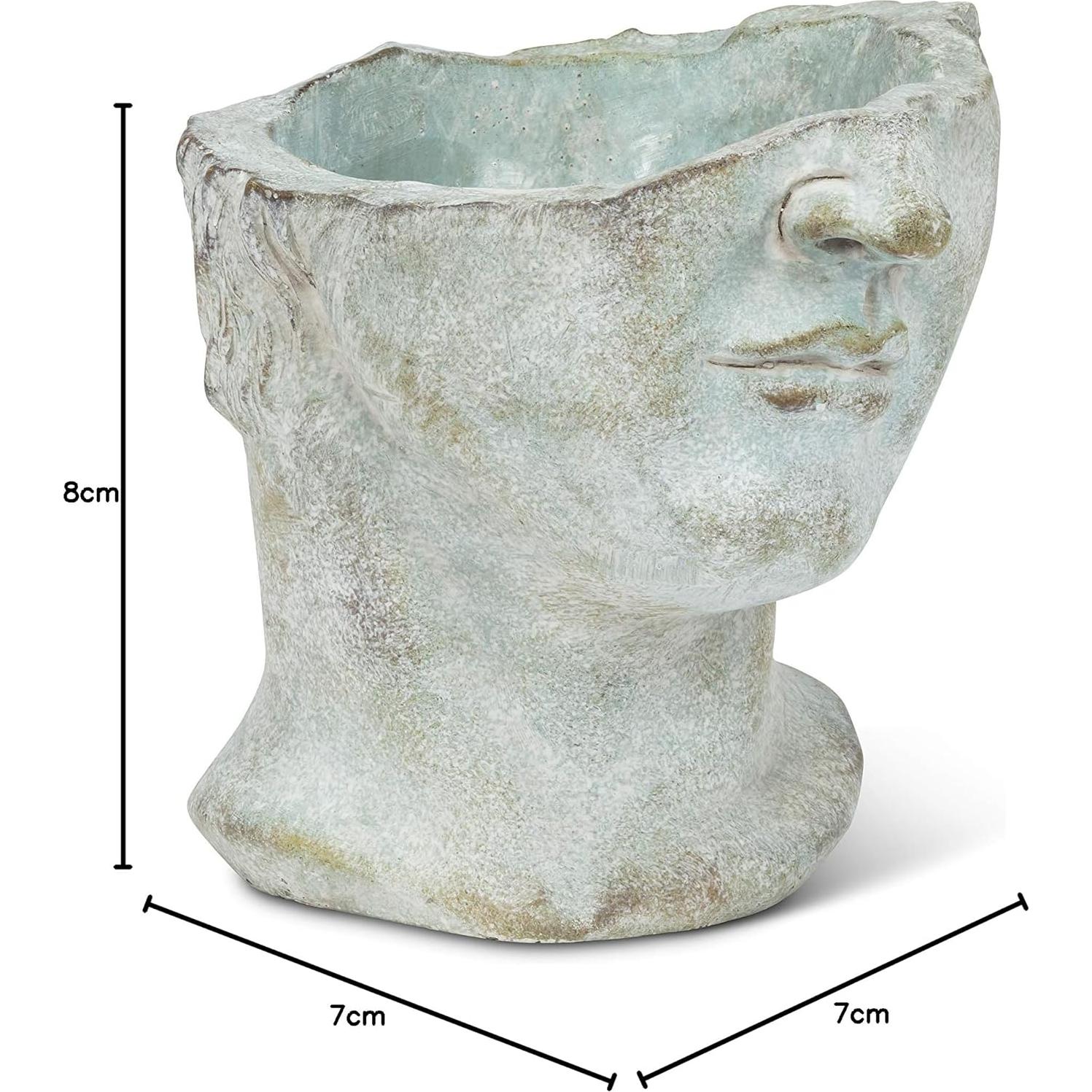 Maceta de Cara Masculina a Medias Colección Abbott 18 cm Gris