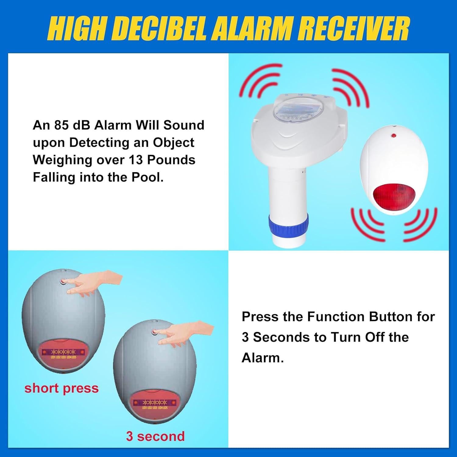 Alarma de Piscina RoamRider con Receptor Remoto 85 dB