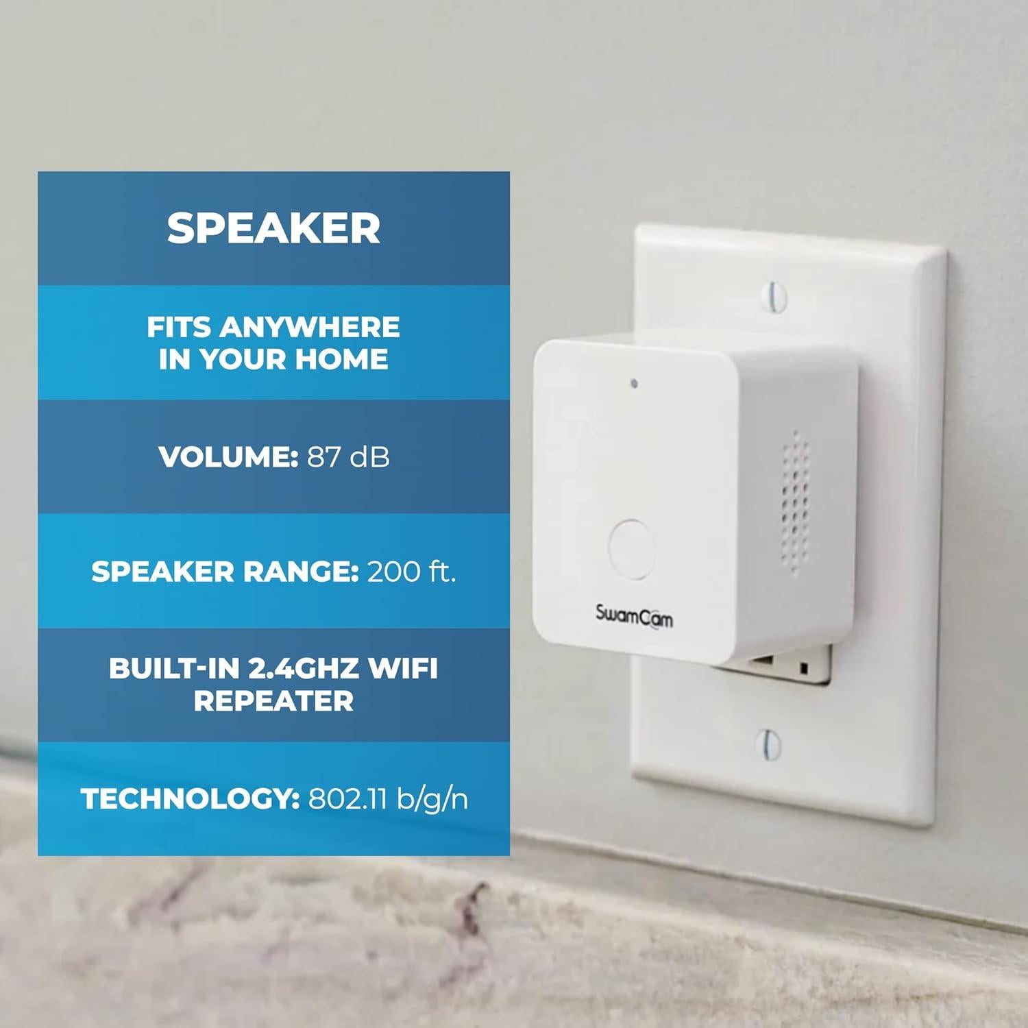 Cámara de Alarma WiFi SwamCam SCCAM2 para Piscinas - Certificada ASTM F2208