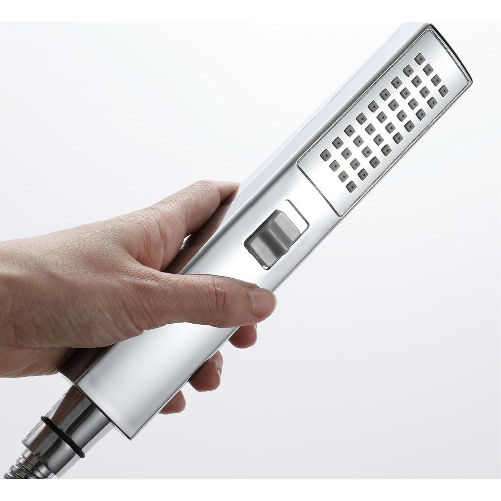 Cabezal de Ducha de Mano LUYU Cuadrado Cromo 1 Chorro Potente