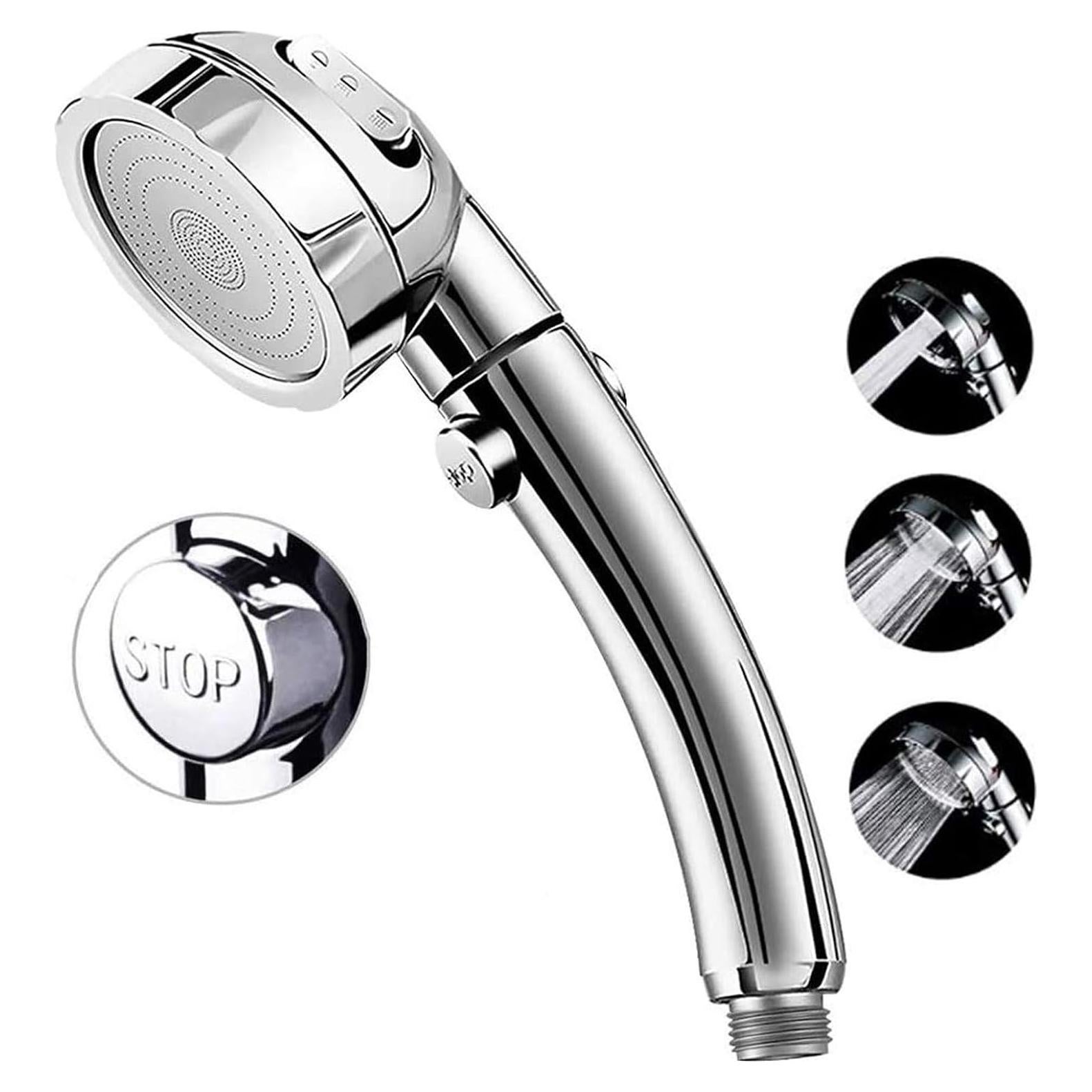 Cabezal de Ducha Marbrasse Alta Presión 3 Modos Cromo