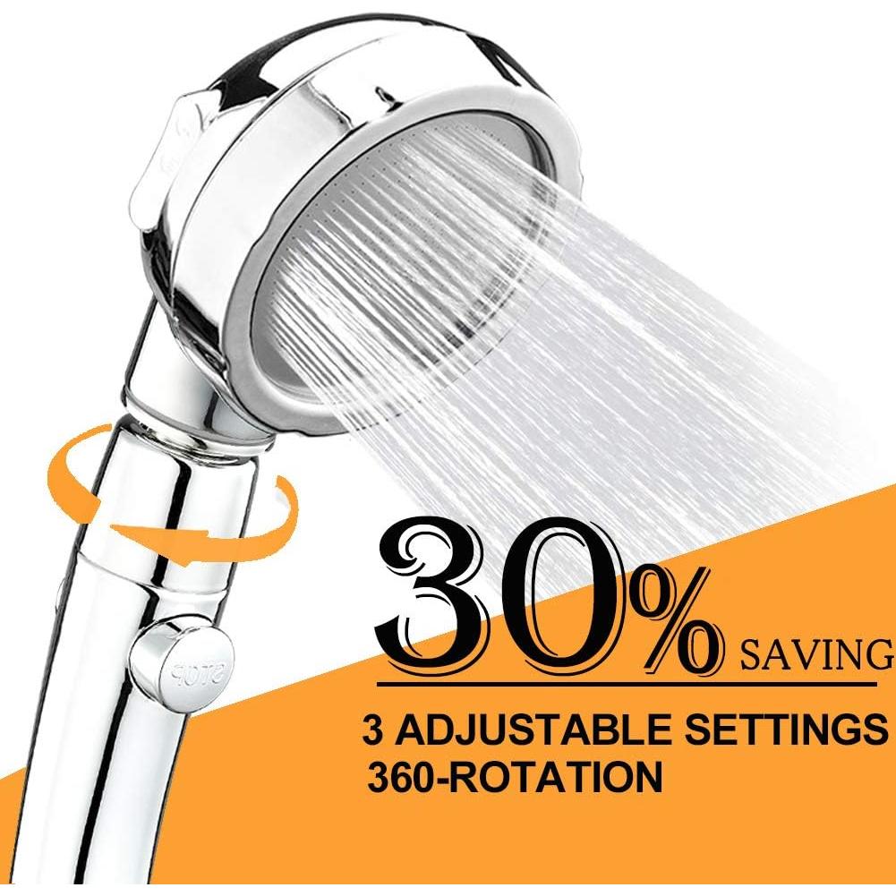 Cabezal de Ducha Marbrasse Alta Presión 3 Modos Cromo