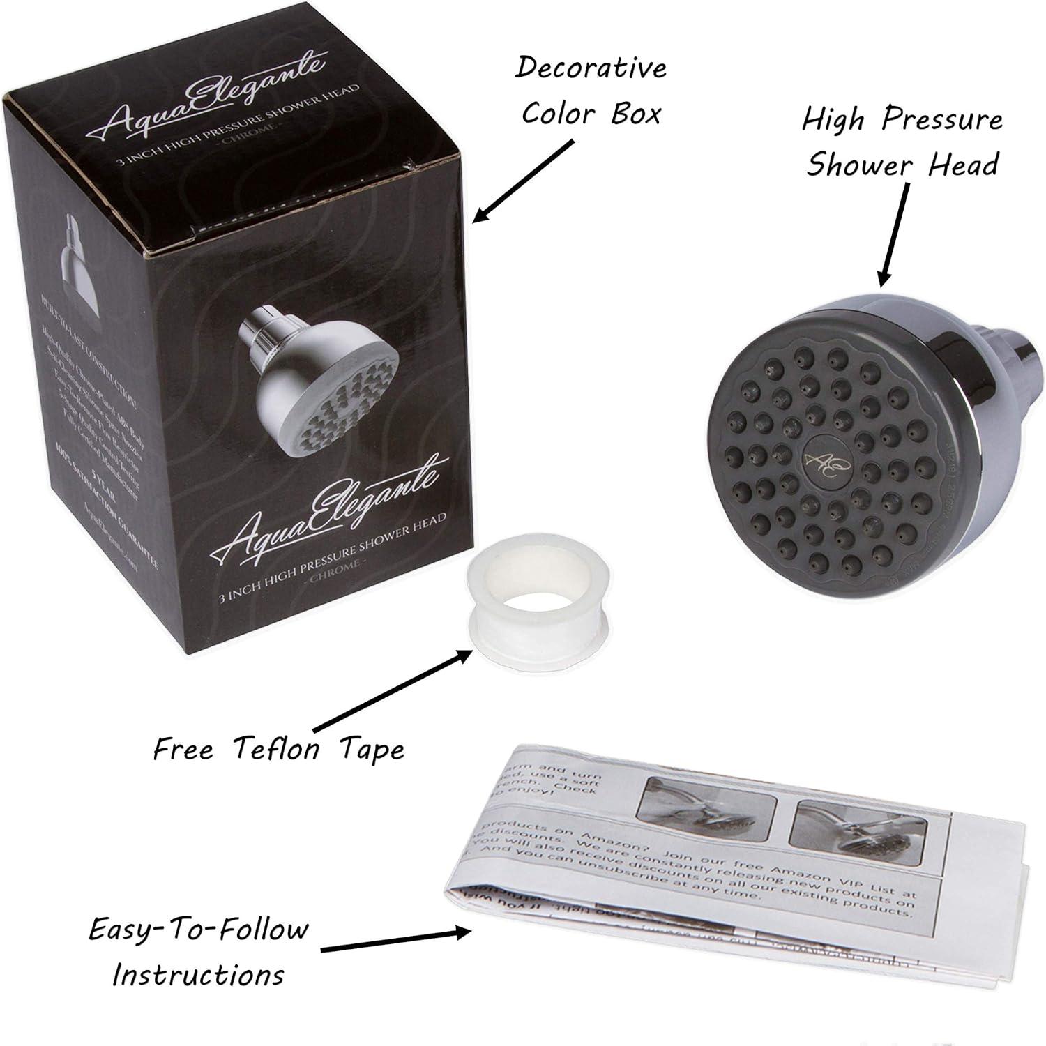 Cabezal de Ducha Aqua Elegante 9.46 L/min Alta Presión Cromo