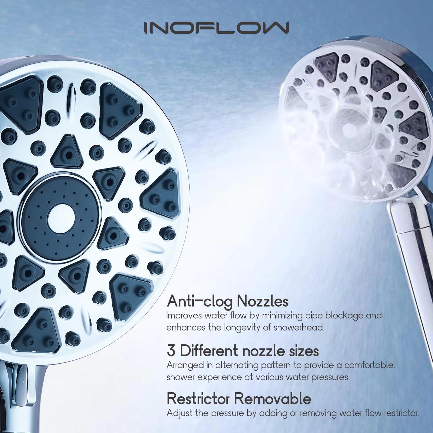 Cabezal de Ducha Filtrado InoFlow 7 Modos Alta Presión 12.7 cm