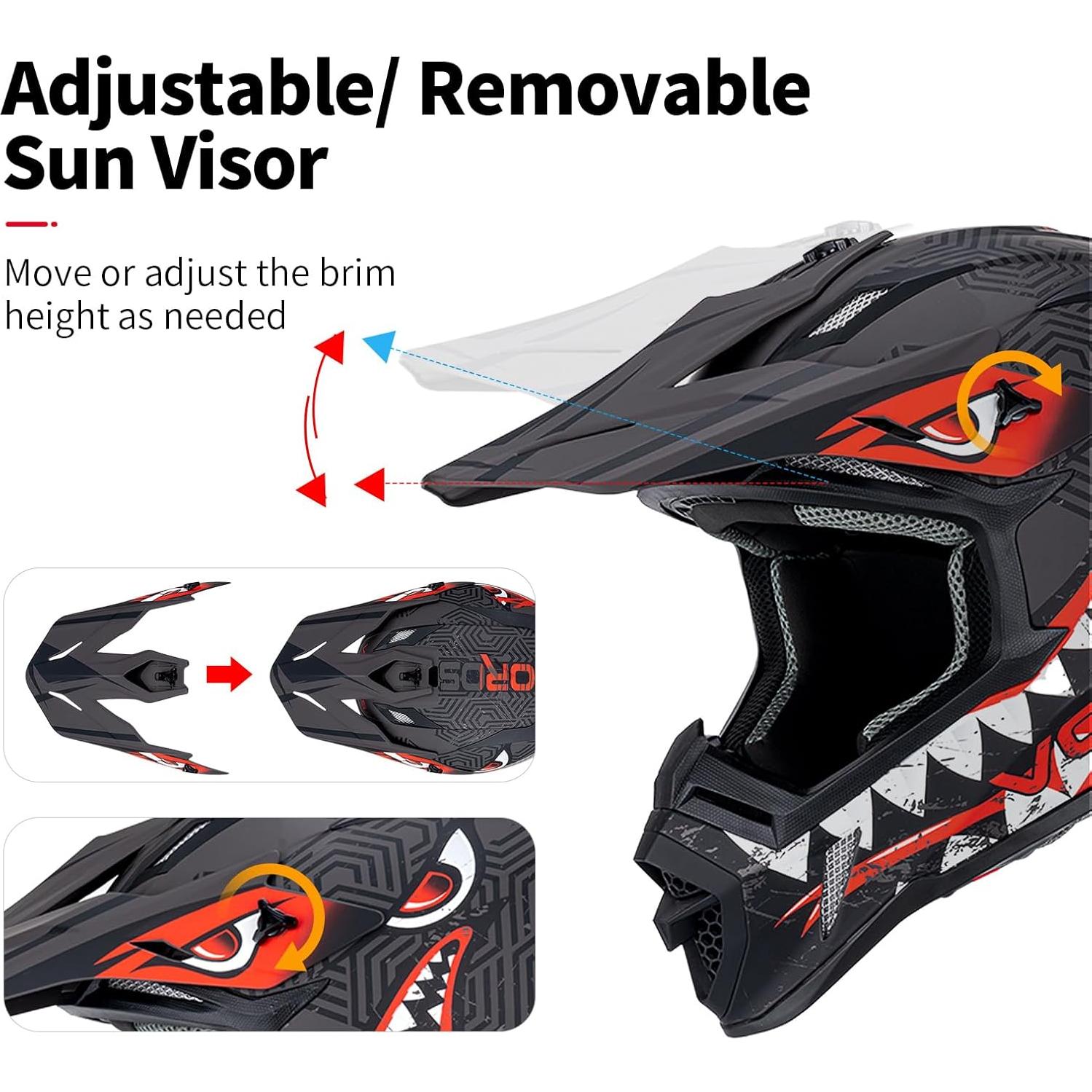 Casco de Motocross VCOROS H637 Adulto Negro Rojo