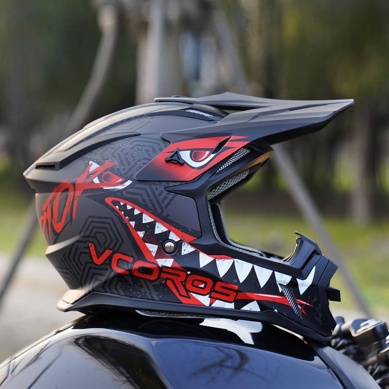 Casco de Motocross VCOROS H637 Adulto Negro Rojo