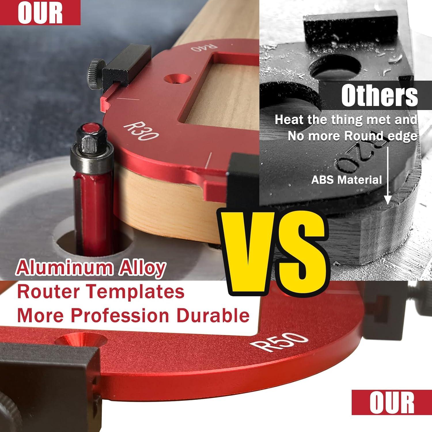 Plantilla de radio de esquina FTLKIBMD para enrutador 13x13cm