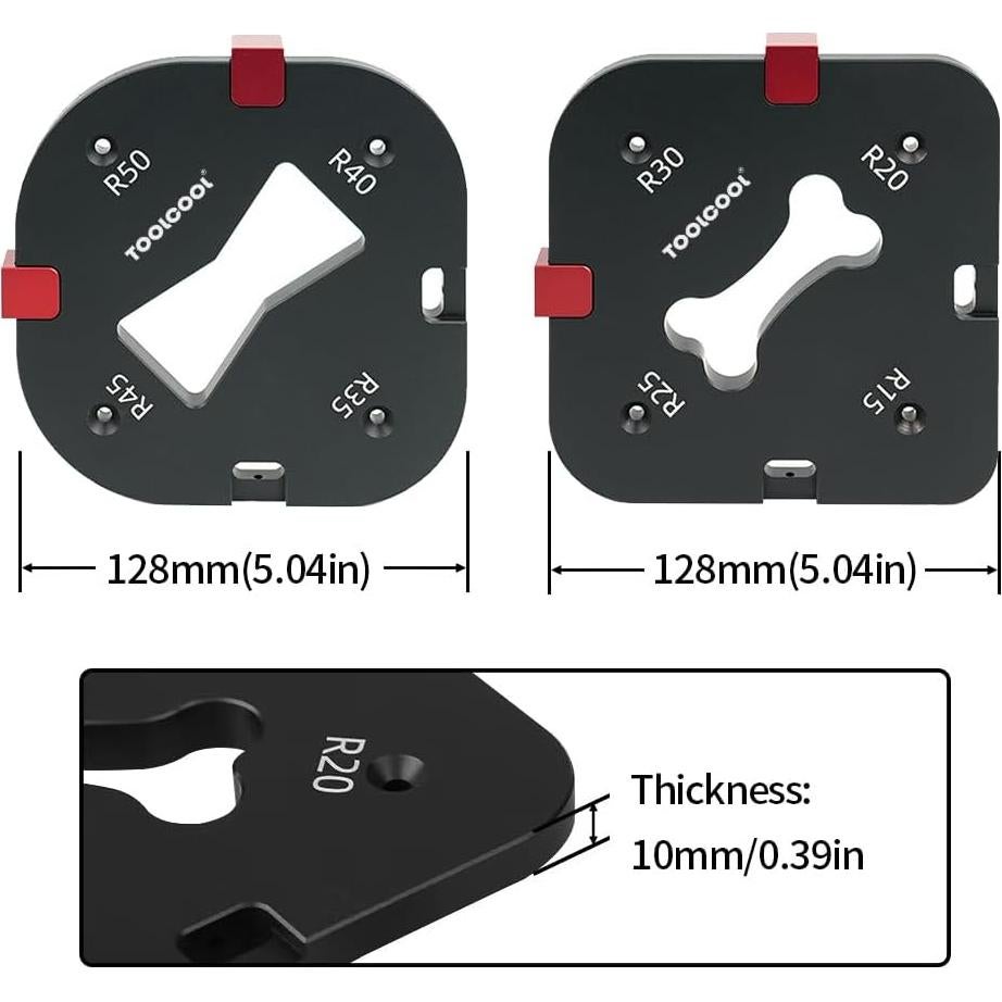 Plantilla de Radio de Esquina Toolcool - Aluminio CNC, 8 Tamaños