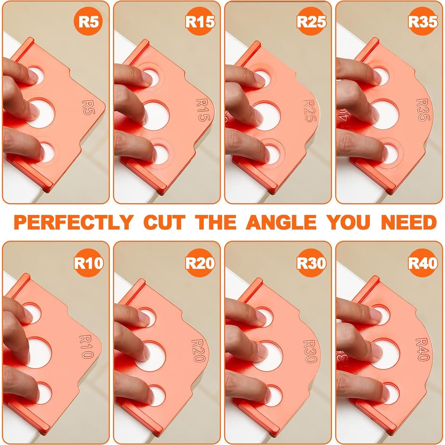 Plantillas de Router de Esquina Xuhal 4 Pcs ABS R5-R40