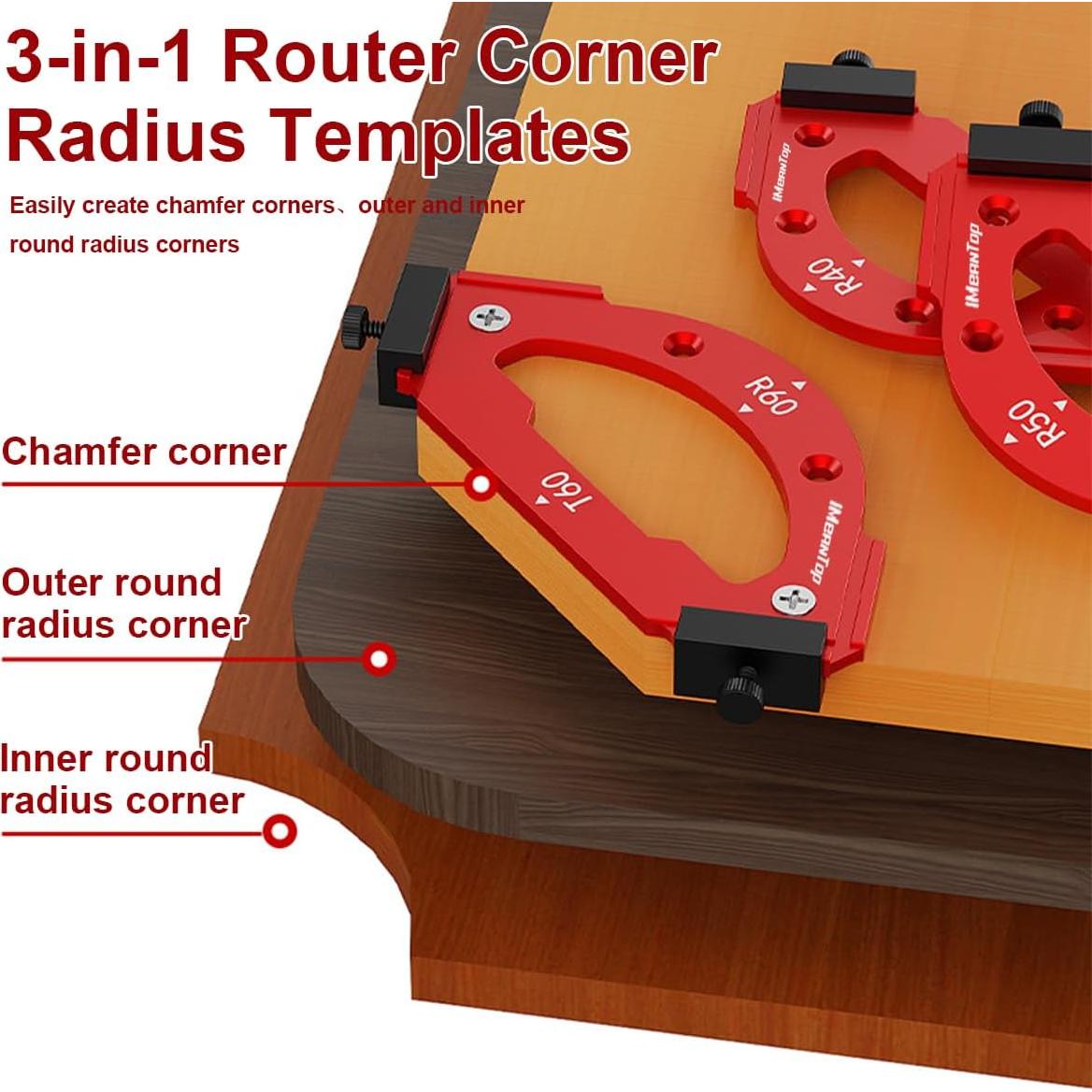 Plantilla de Router Esquina de Aluminio 7 PCS IMEANTop