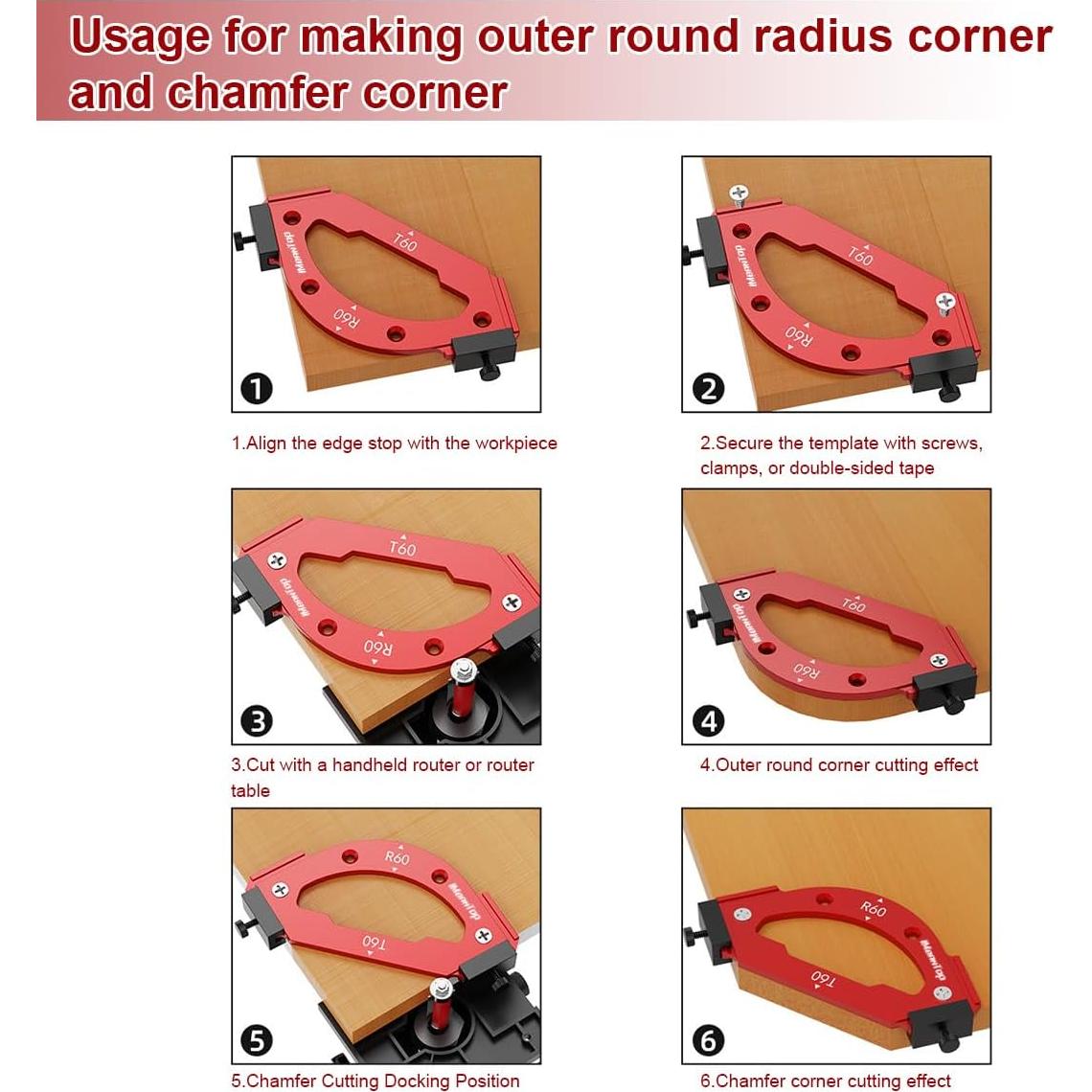 Plantilla de Router Esquina de Aluminio 7 PCS IMEANTop