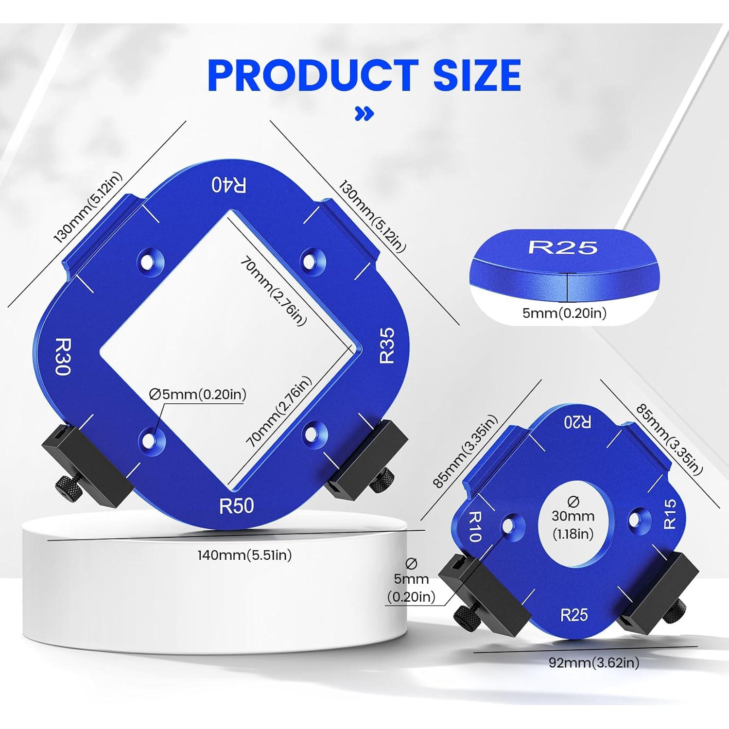 Plantilla de Router de Aluminio Neitra para Bordes Redondeados