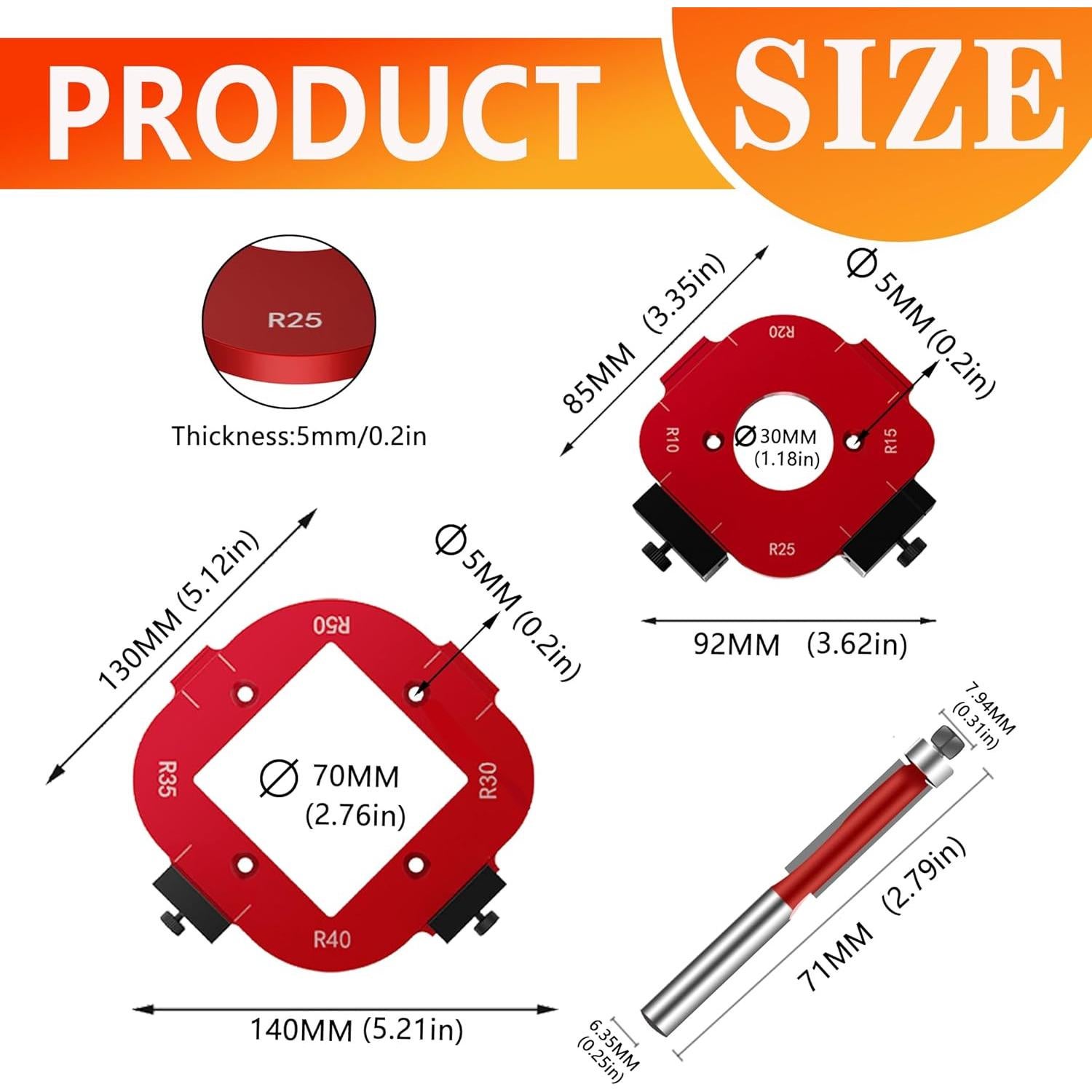 Plantillas de Router de Aluminio ETCYAOXIN para Carpintería